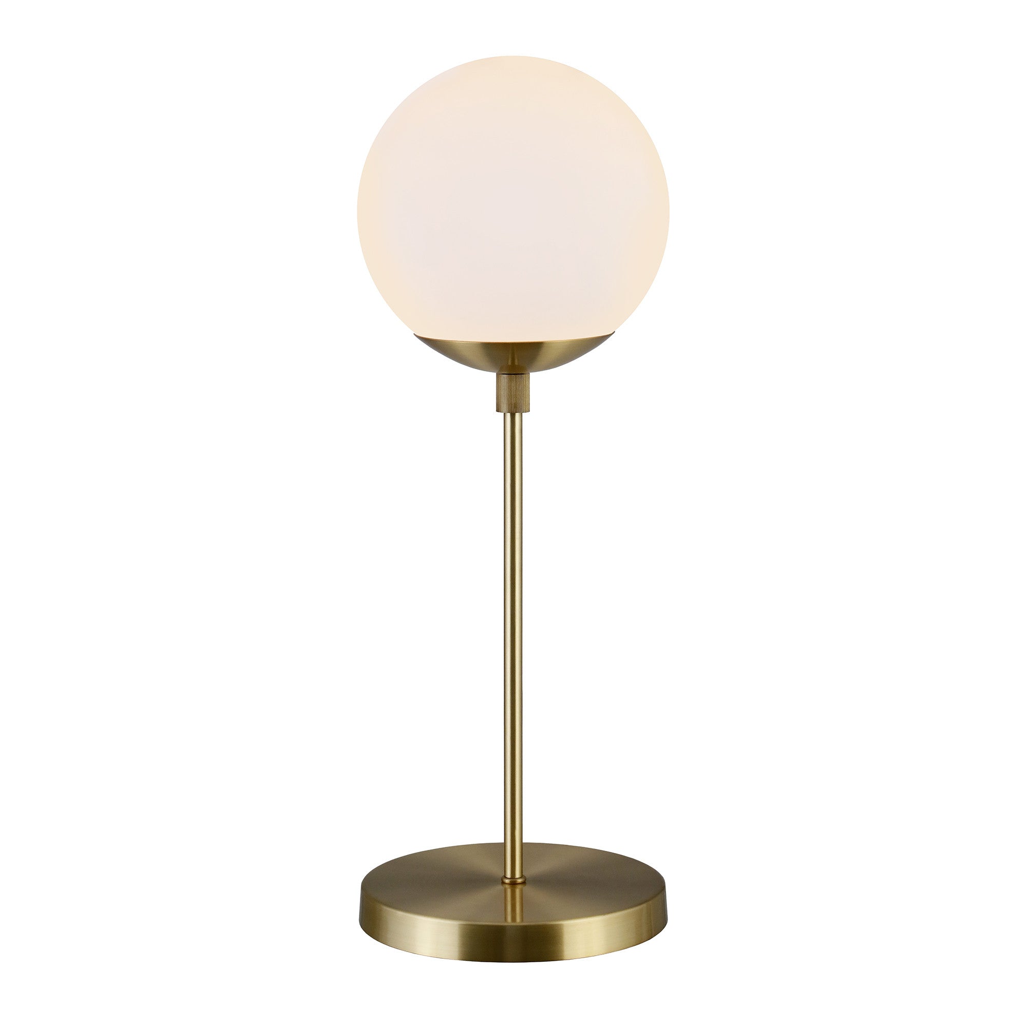 21" Brass Metal Globe Table Lamp With Clear Globe Shade-1