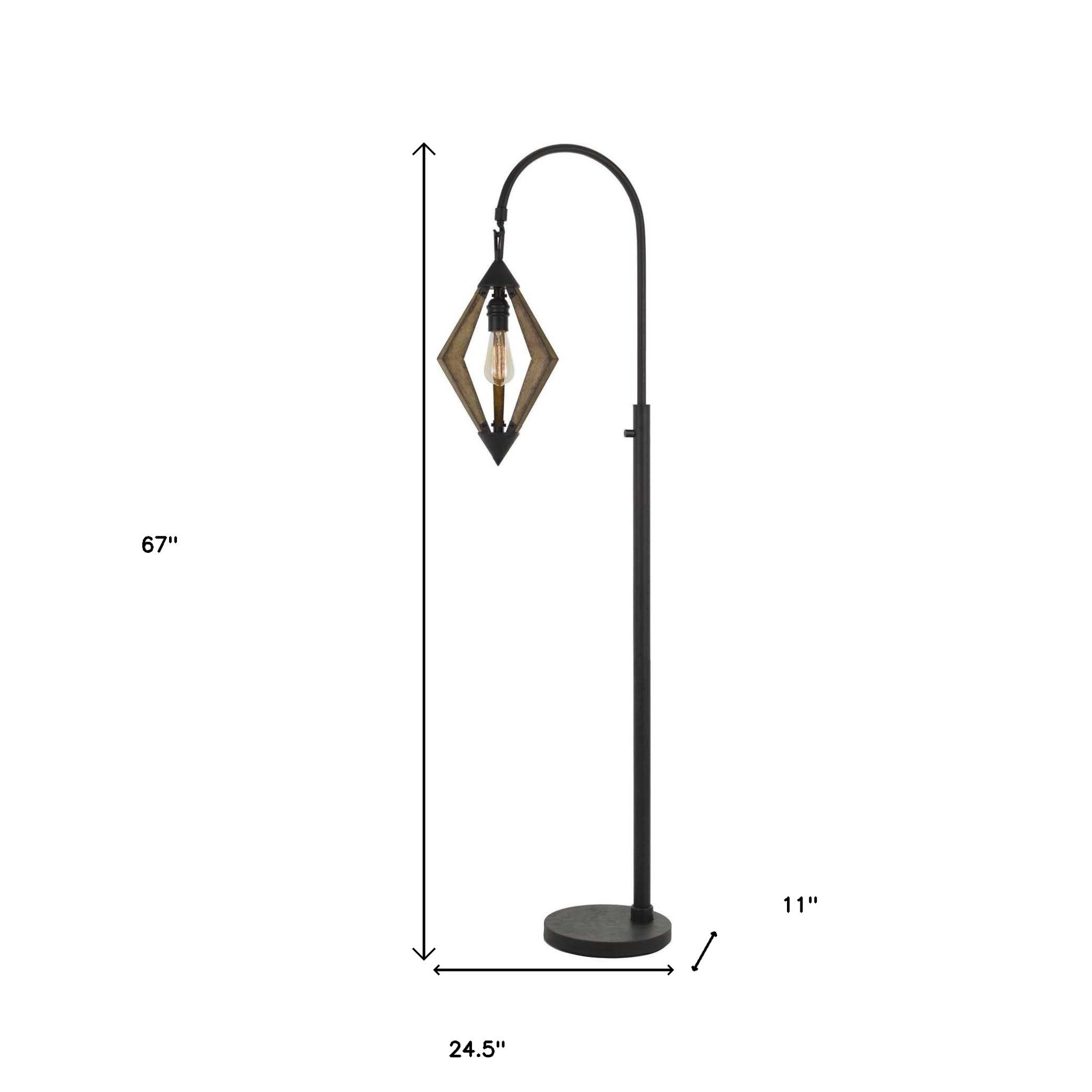 67" Black Traditional Shaped Floor Lamp-5