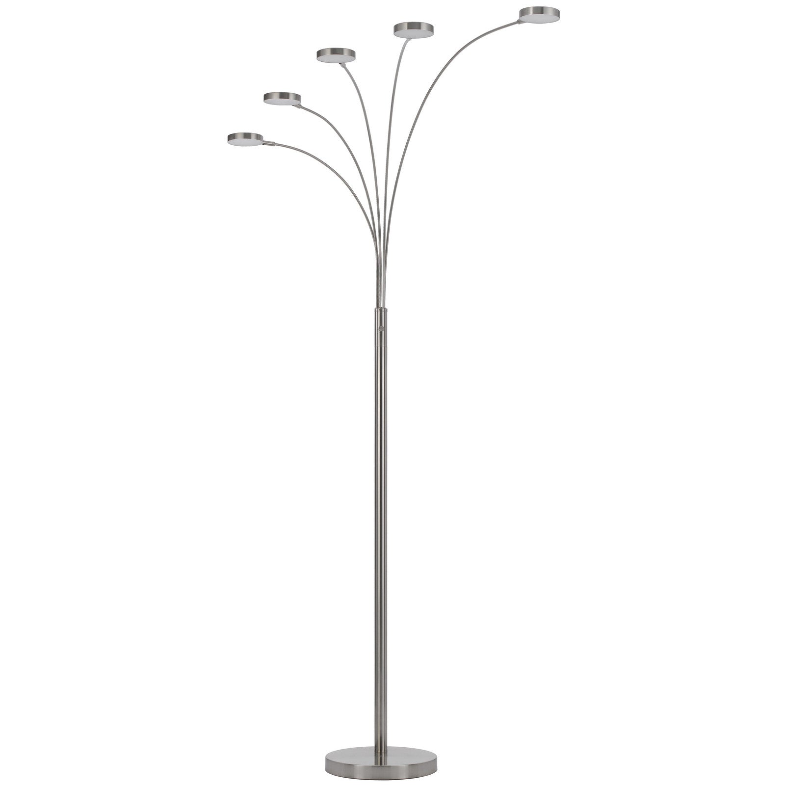 82" Nickel Five Light Led Arc Floor Lamp-0