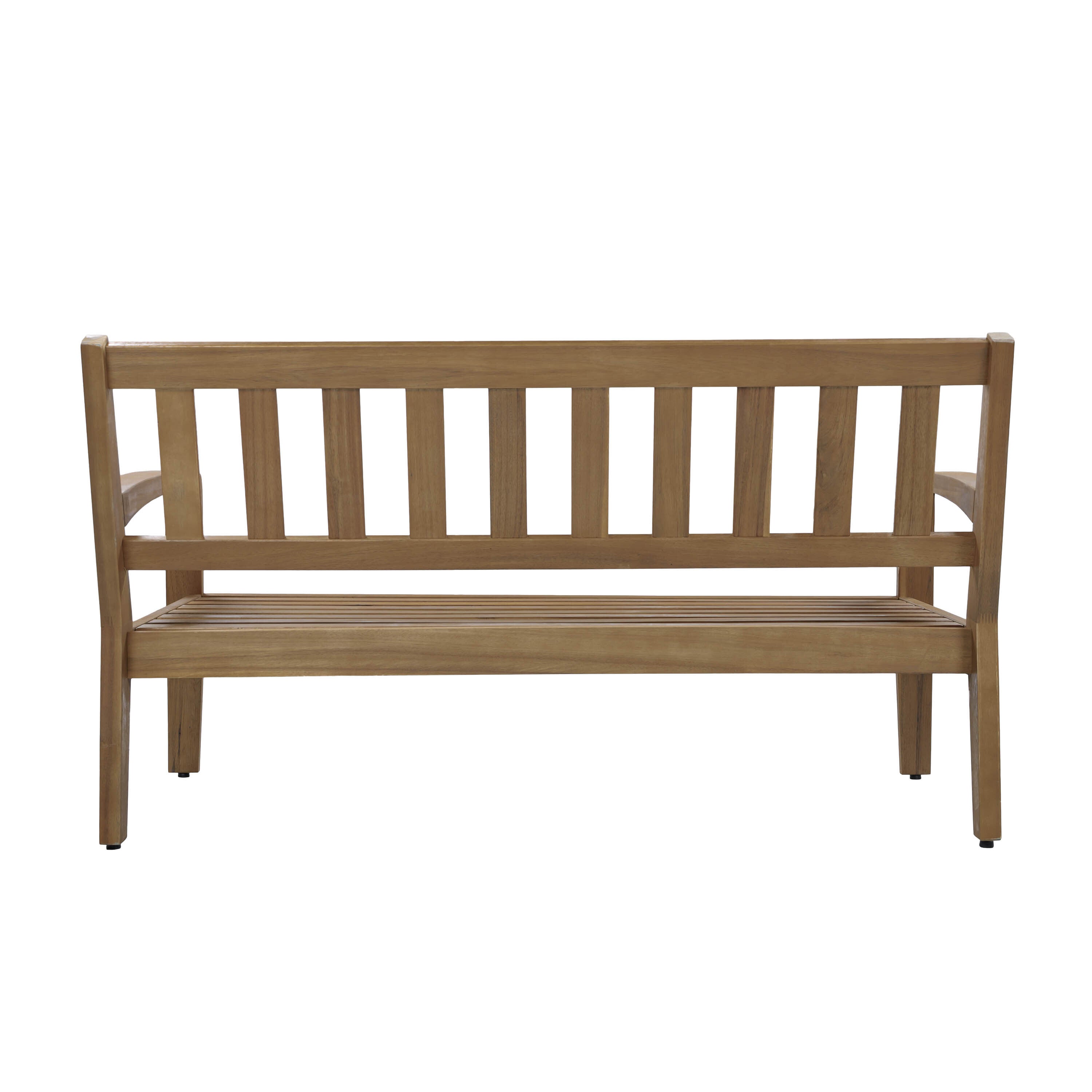 2-Piece Outdoor Gray Acacia Wood Conversation Set