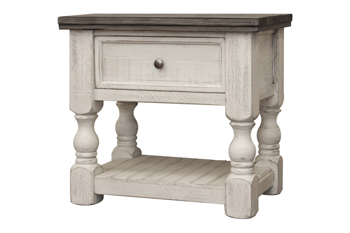 27" Ivory One Drawer Nightstand-0