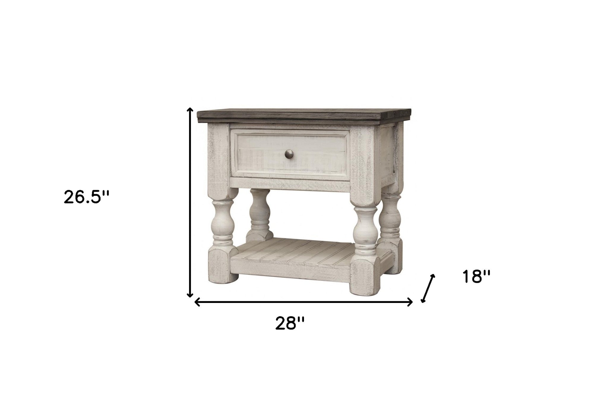 27" Ivory One Drawer Nightstand-5