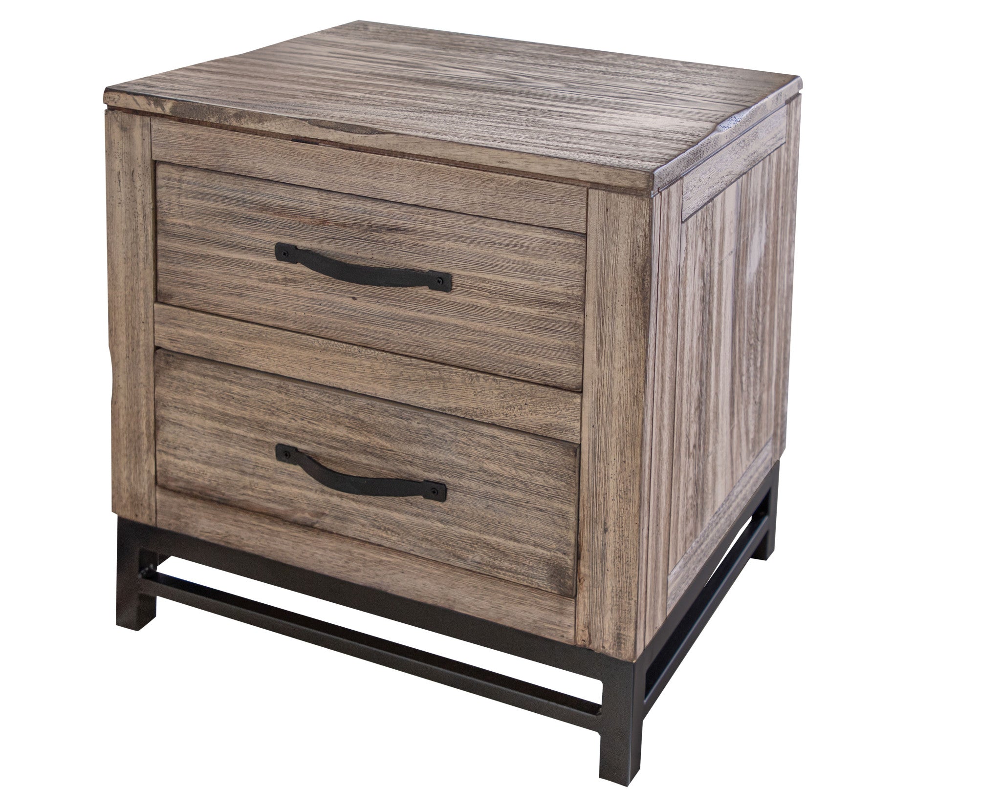 25" Brown Two Drawer Nightstand-0