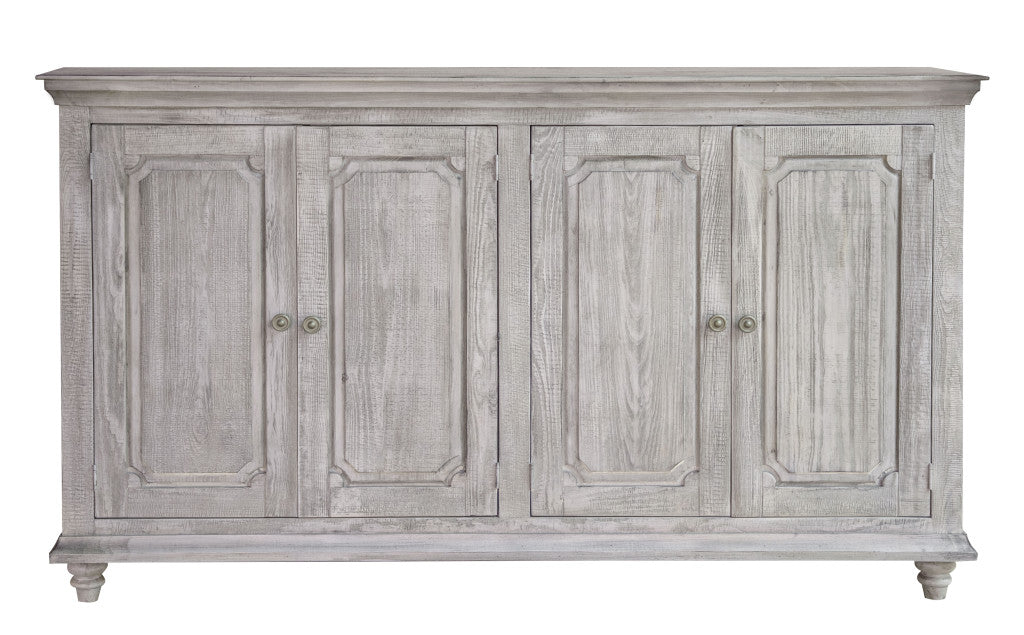 71" Sand Solid and Manufactured Wood Distressed Credenza-0