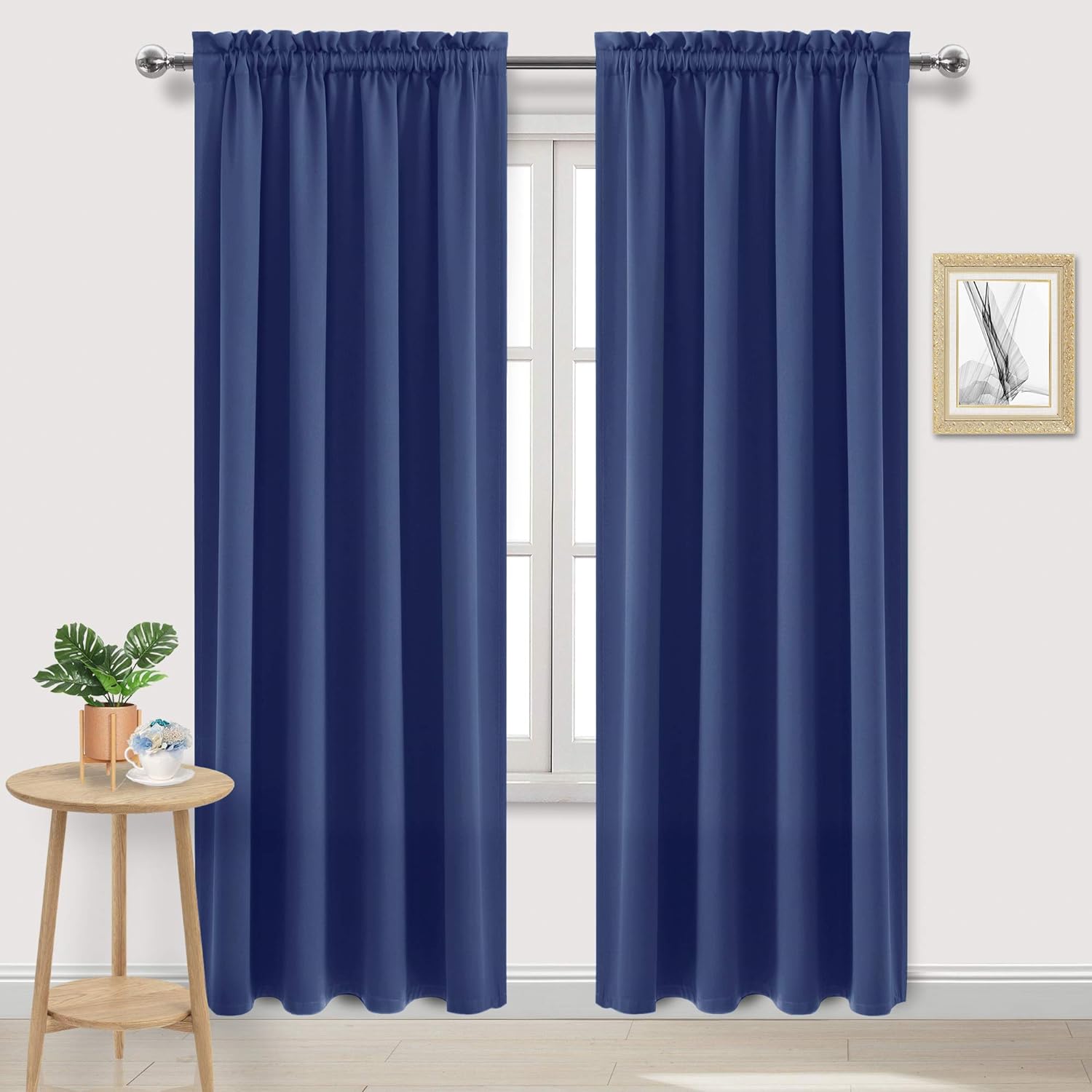 DWCN Rod Pocket Blackout Curtains, Set of 2 Panels-8