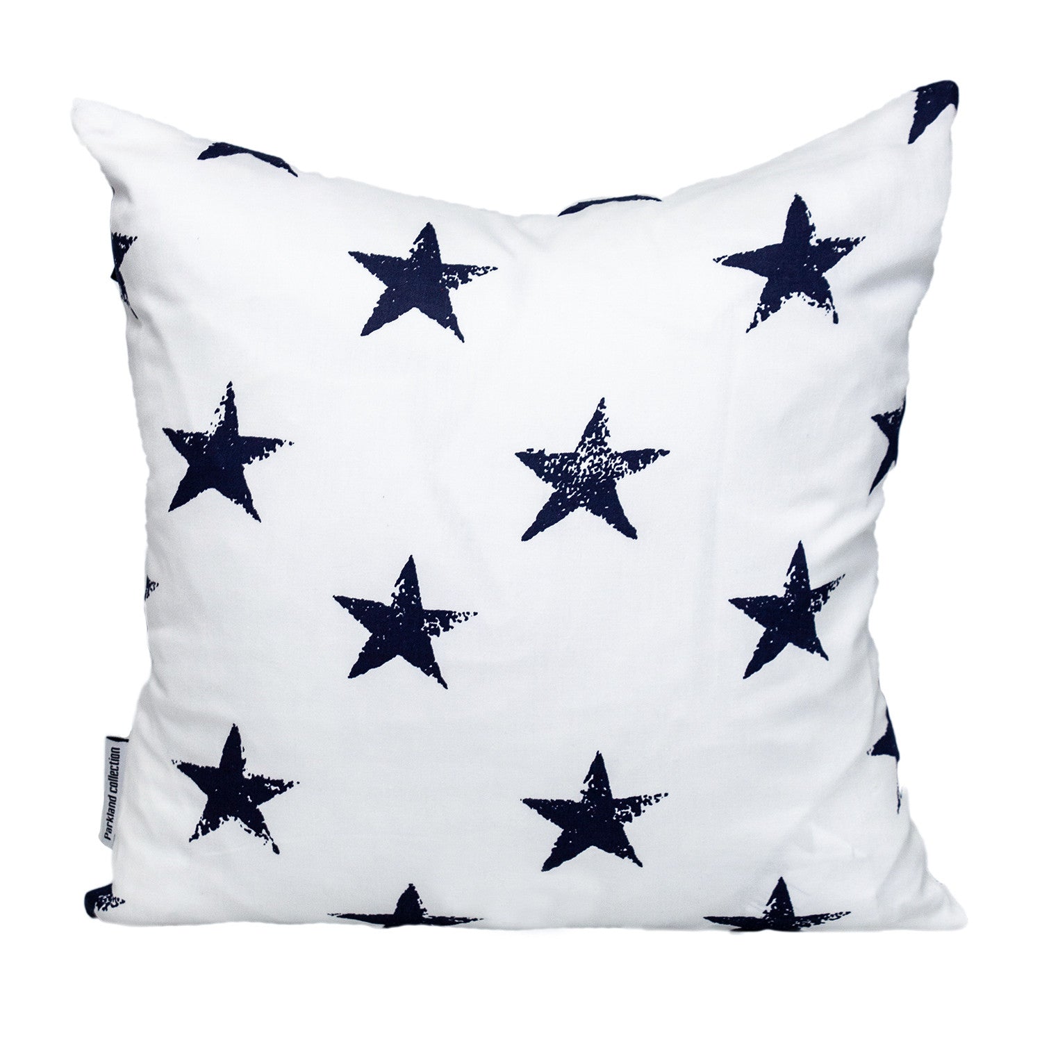 16" White and Blue Star Cotton Throw Pillow-1