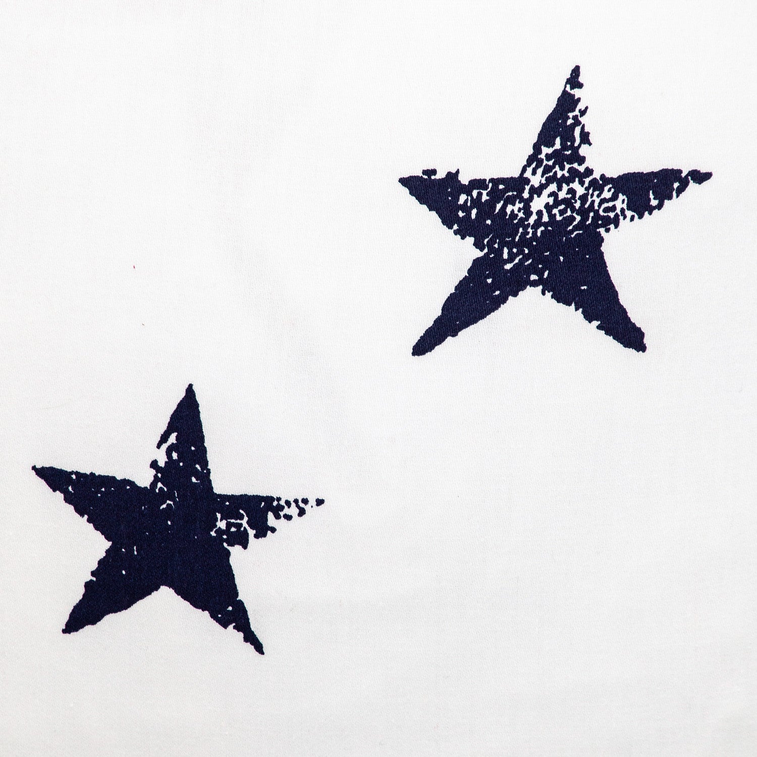 16" White and Blue Star Cotton Throw Pillow-3