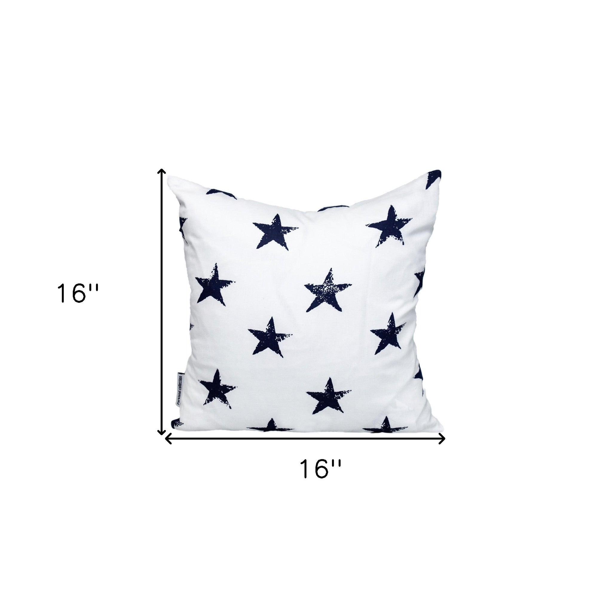 16" White and Blue Star Cotton Throw Pillow-6