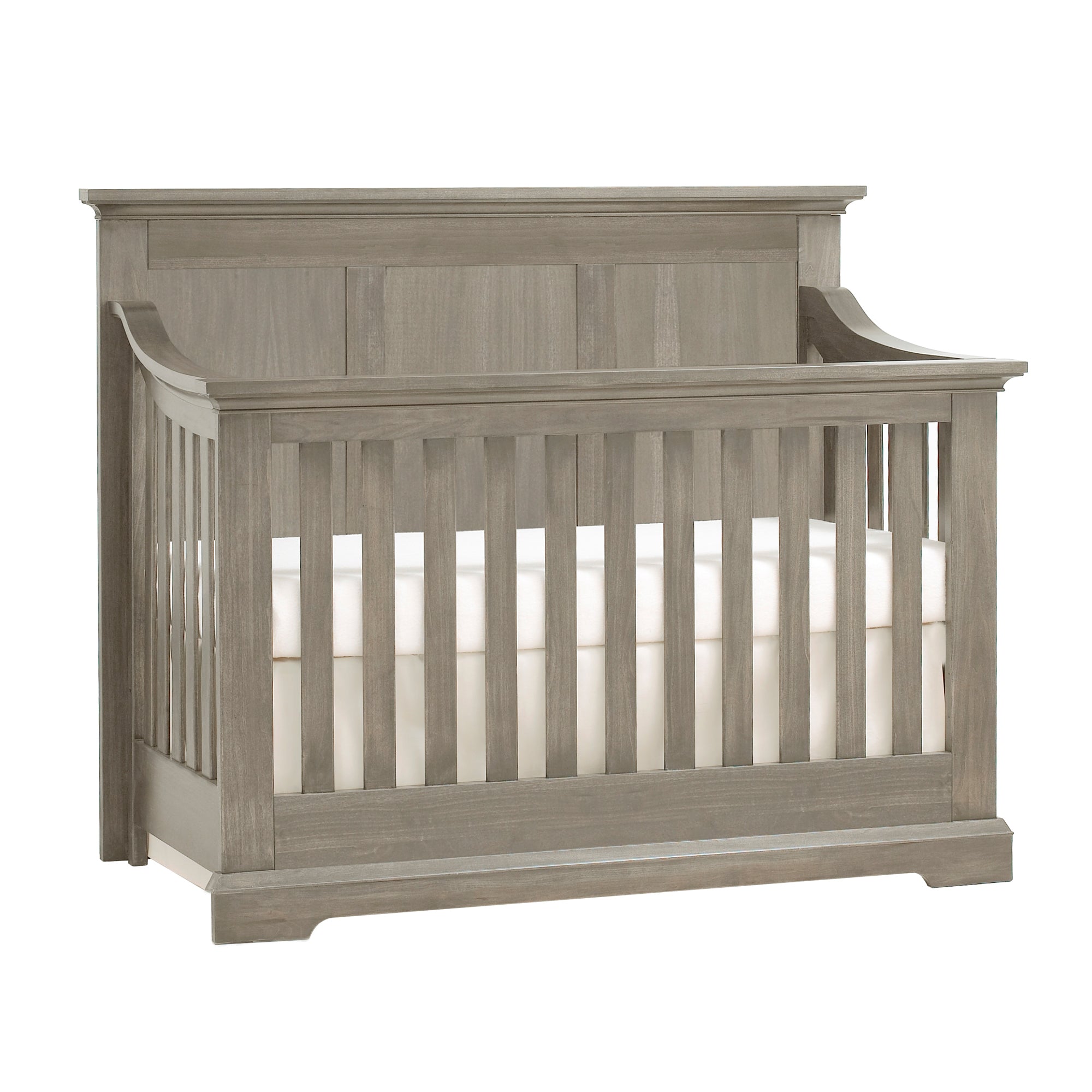 Ash Gray Solid and Manufactured Wood Standard Four In One Convertible Crib-0