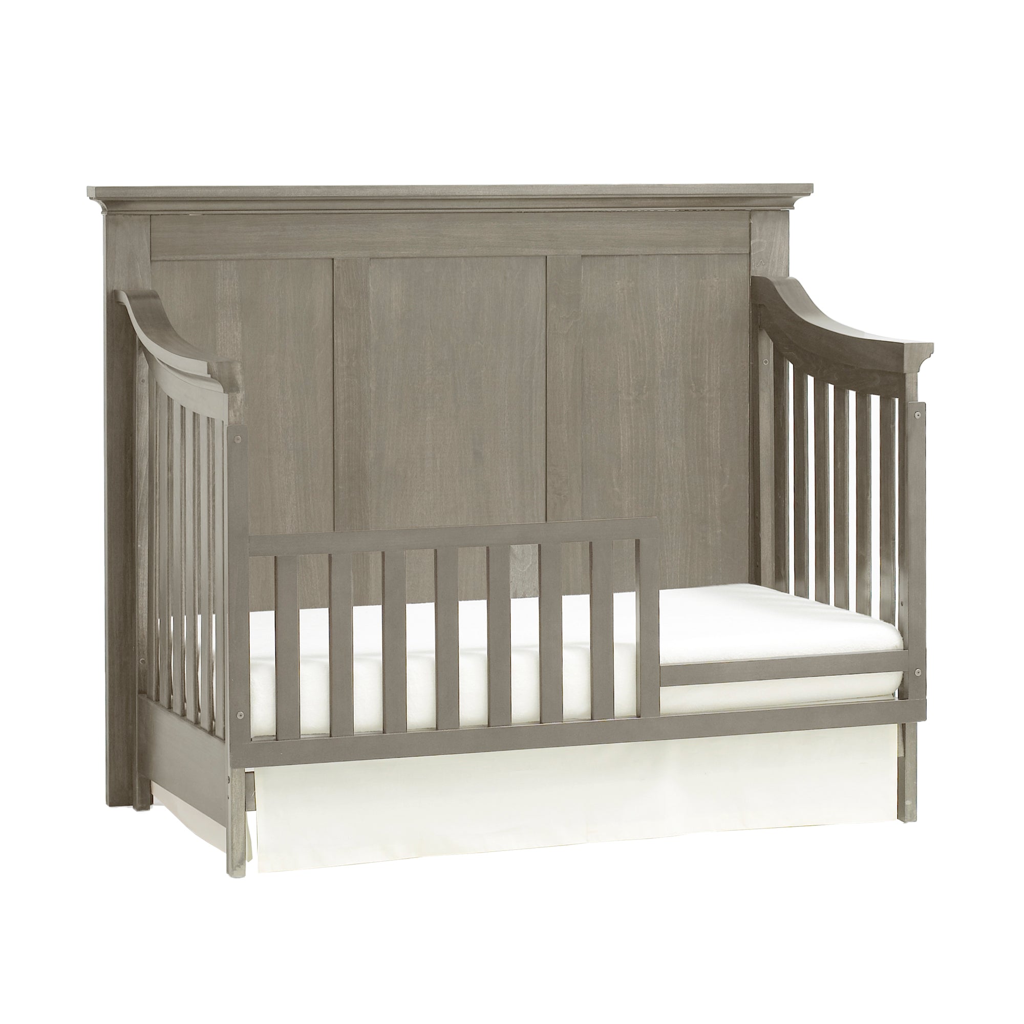 Ash Gray Solid and Manufactured Wood Standard Four In One Convertible Crib-3