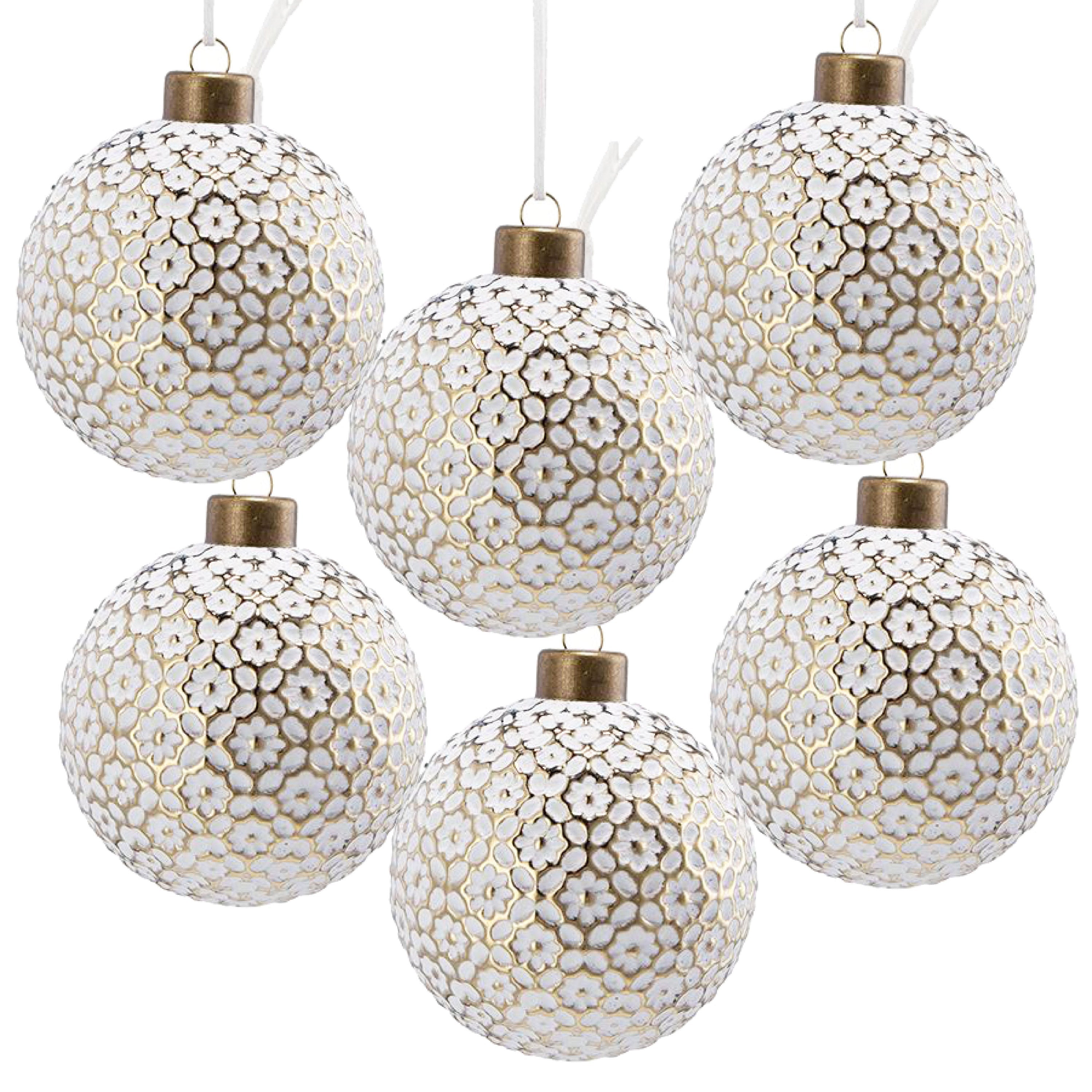 Set of 6  Glass Christmas Ball Ornaments-0