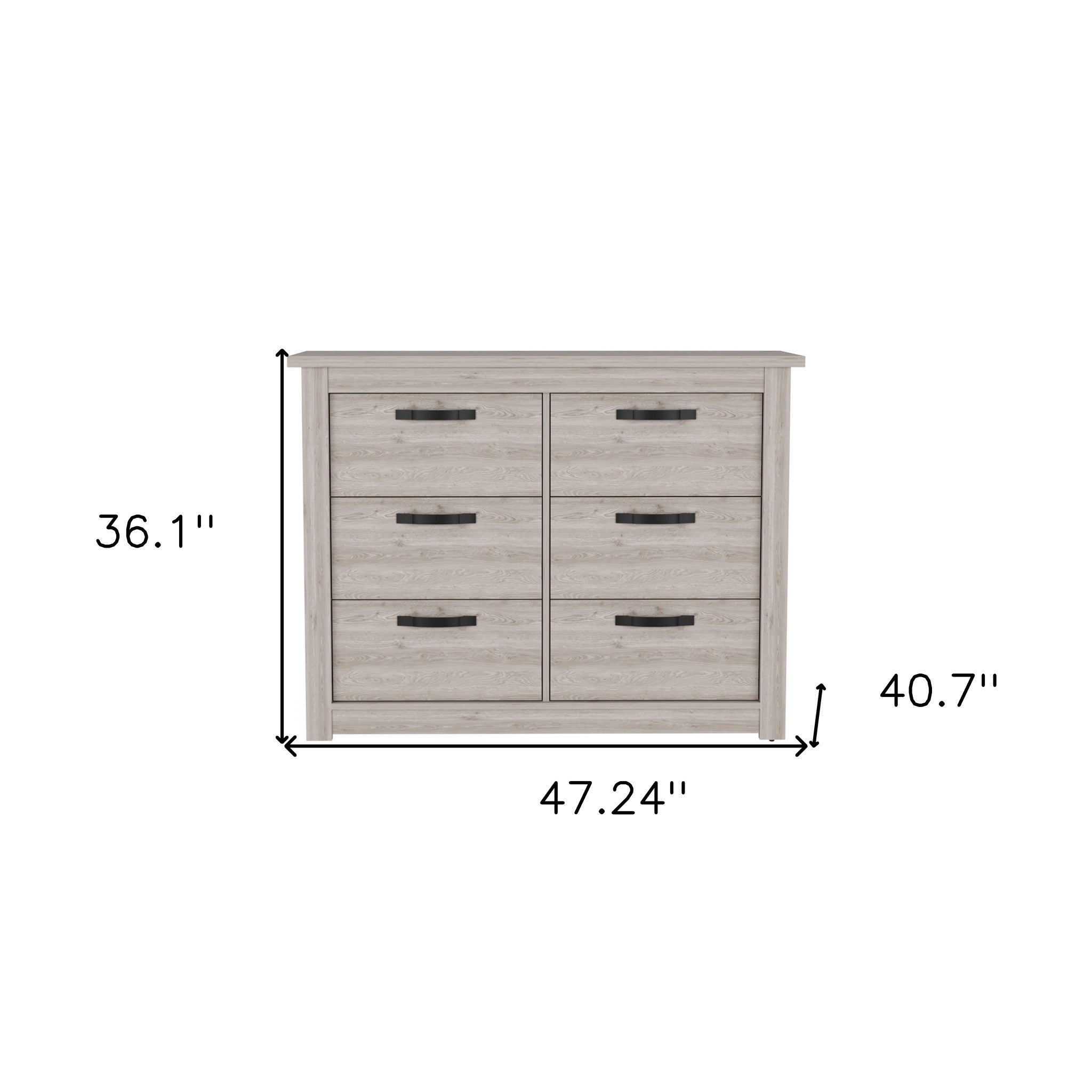 47" Oak Six Drawer Dresser-3