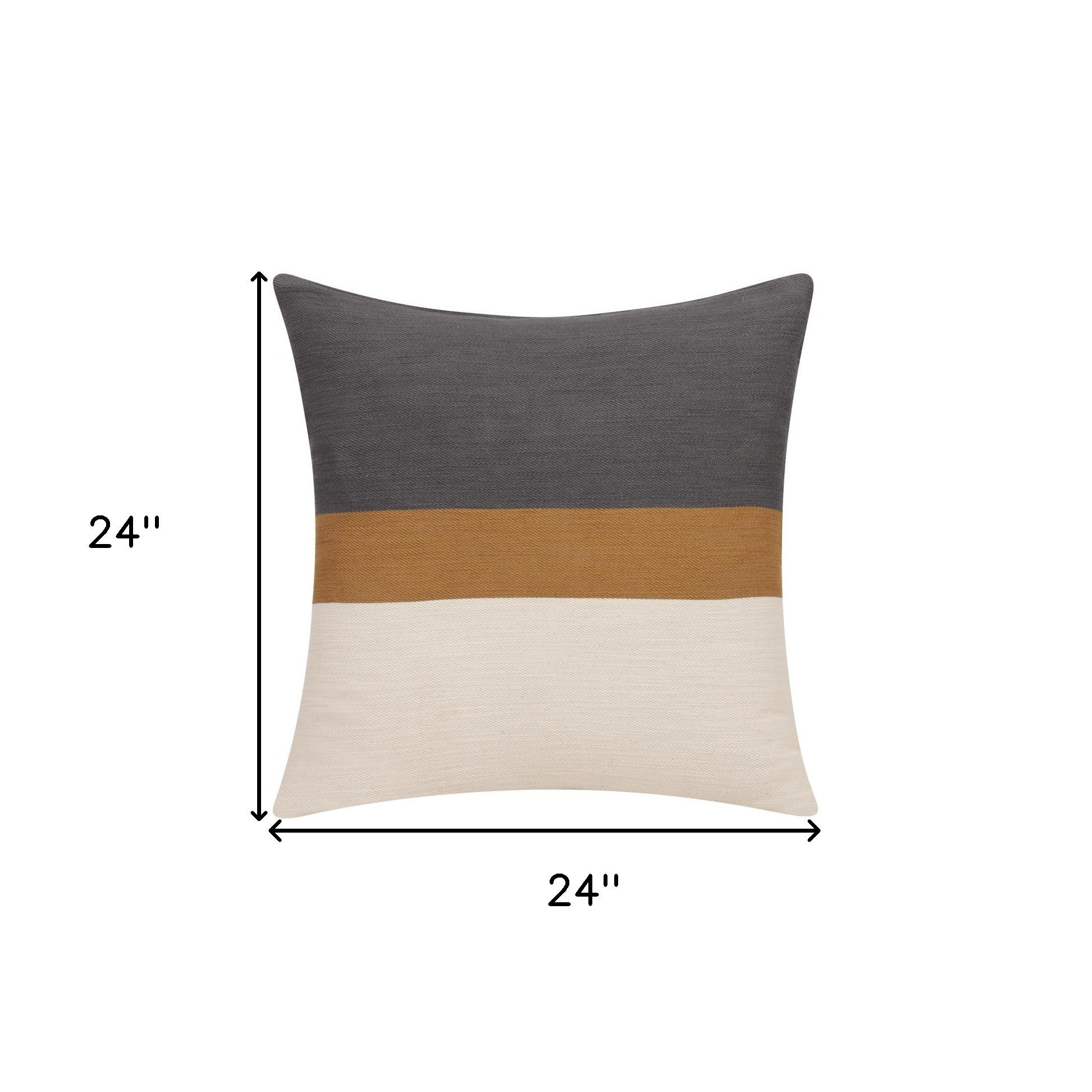 24" X 24" Brown Cotton Zippered Pillow-6