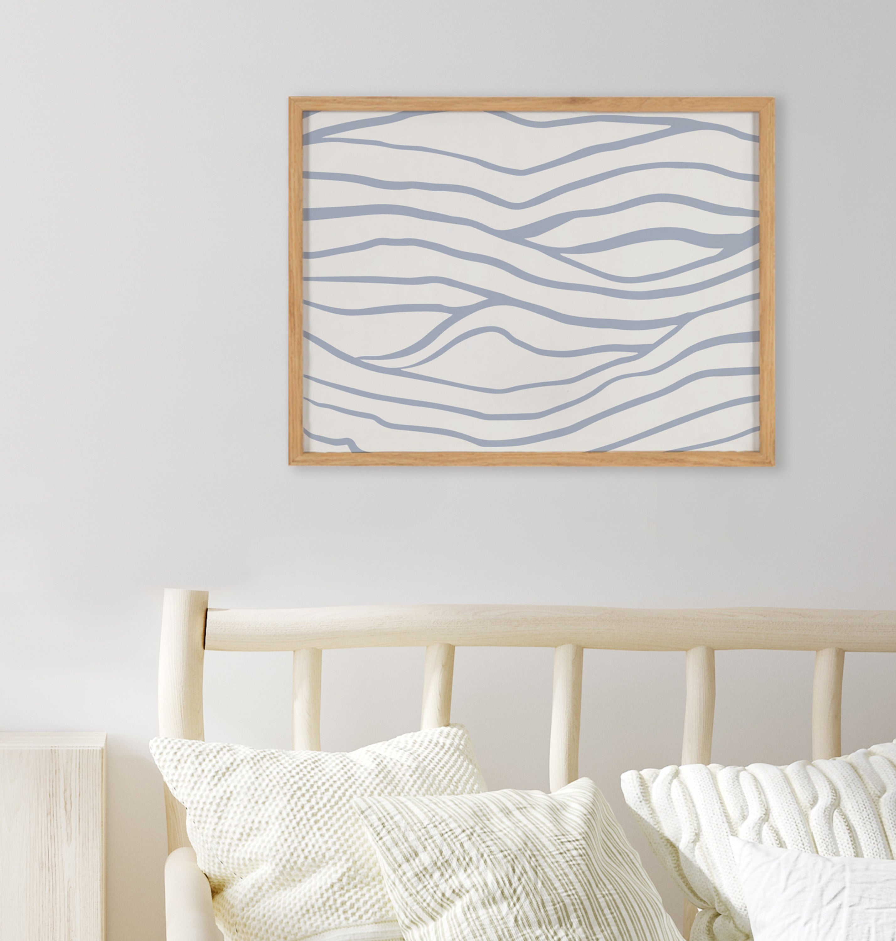 Gallery Simple Elegant Coastal Waves Print by The Creative Bunch Studio