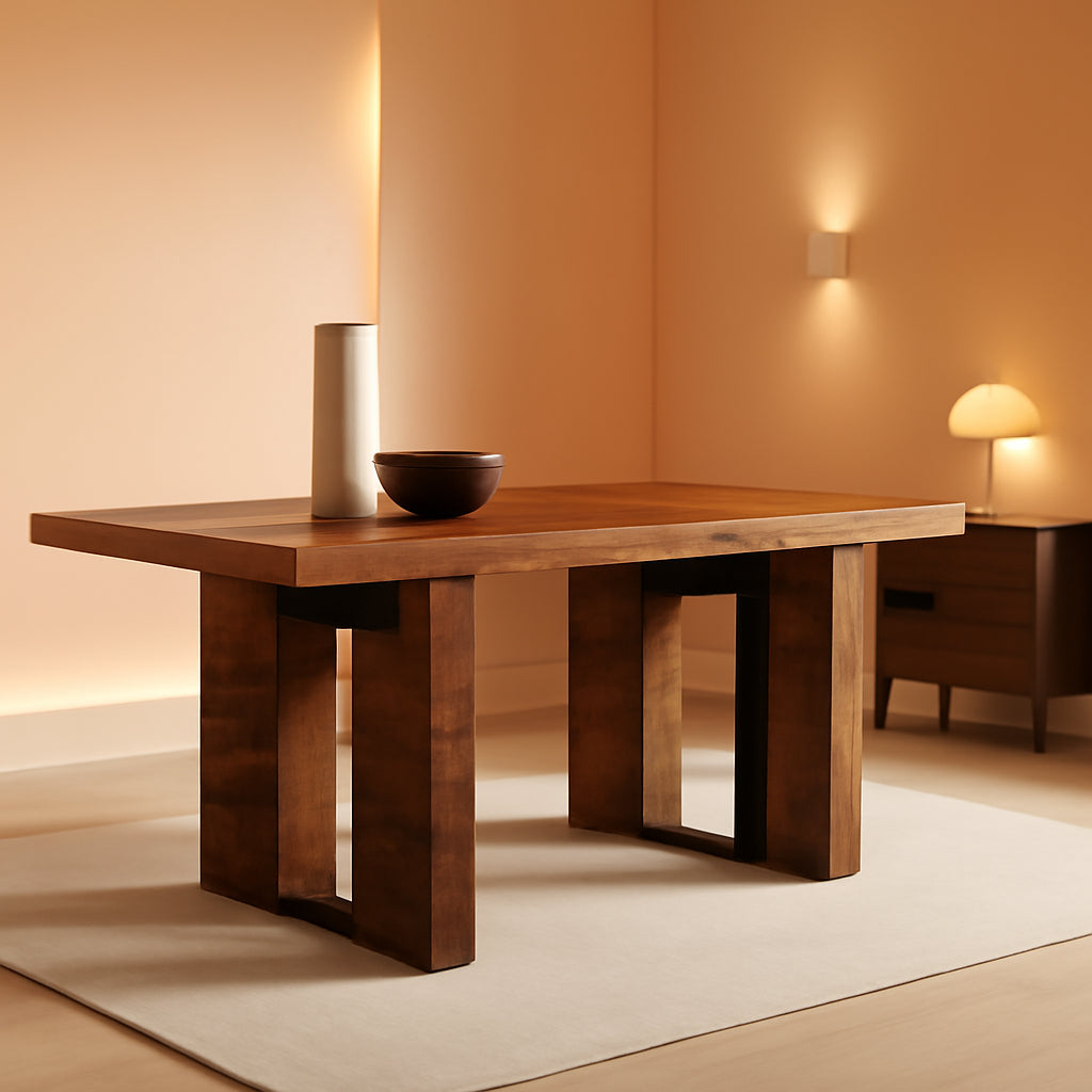 71 Inch Rustic Dining Table For 6 To 8 With Heavy Duty Legs