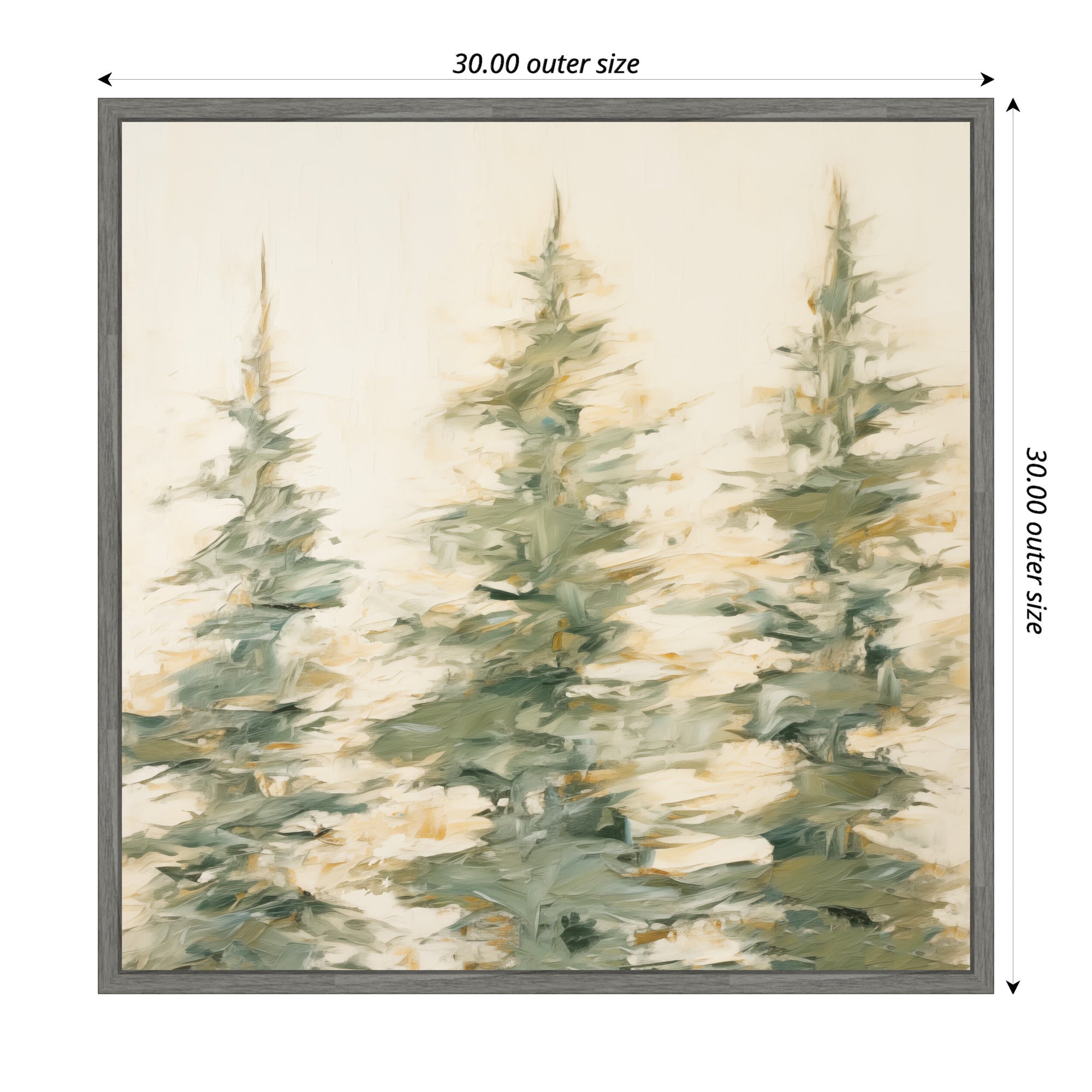 Sylvie Evergreen Trees Abstract Framed Canvas by The Creative Bunch Studio