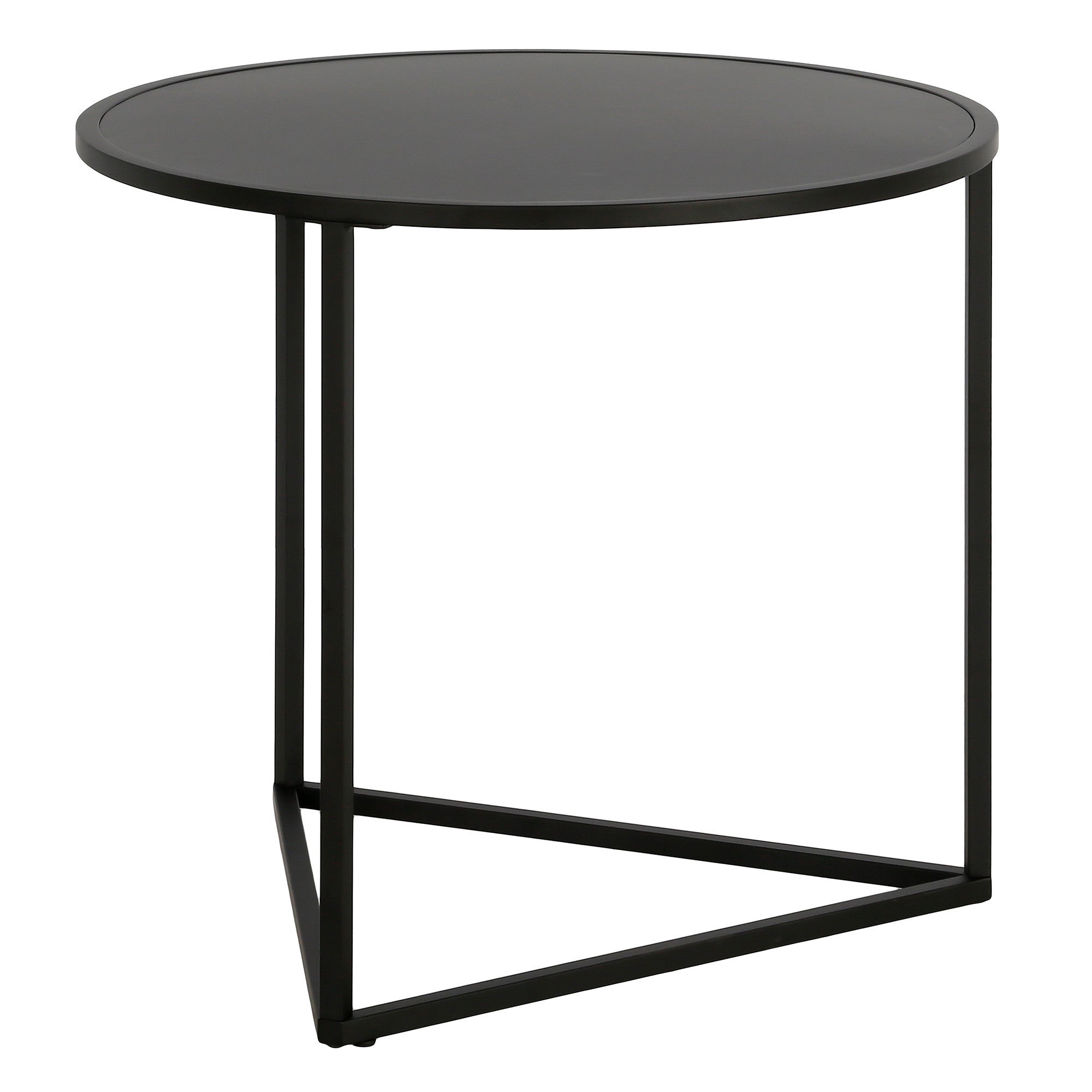 22" Black Steel Round End Table-6