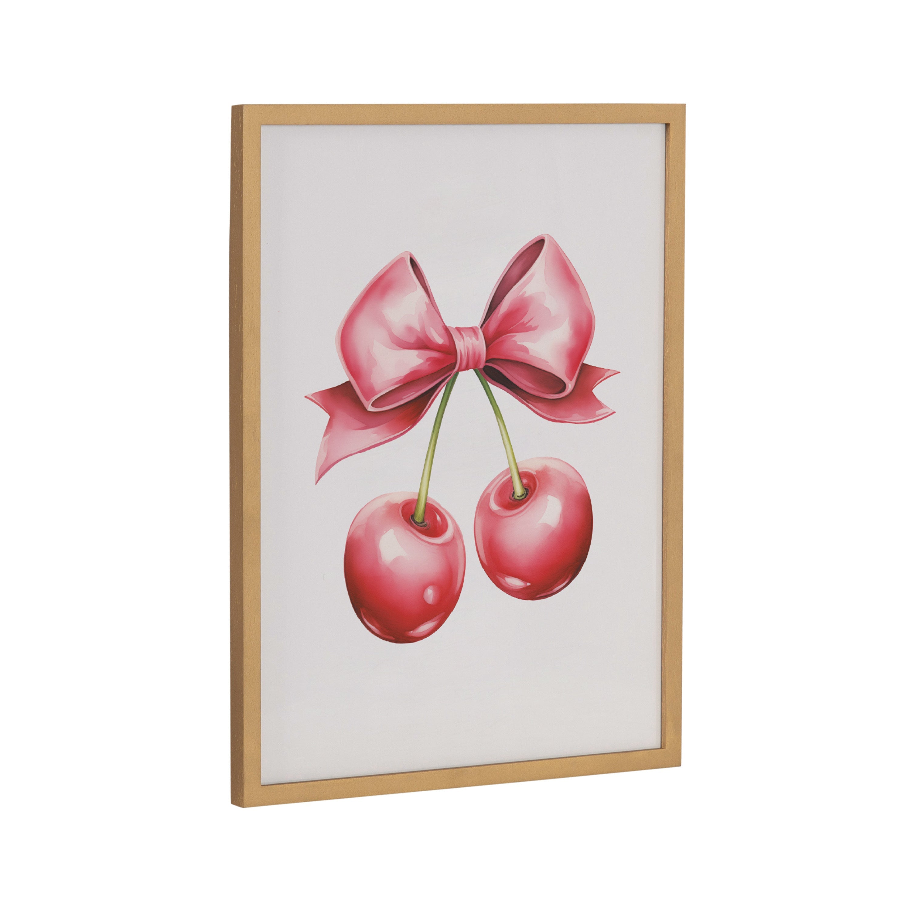 Gallery Coquette Preppy Retro Girly Red Pink Bow Cherries Print by The Creative Bunch Studio