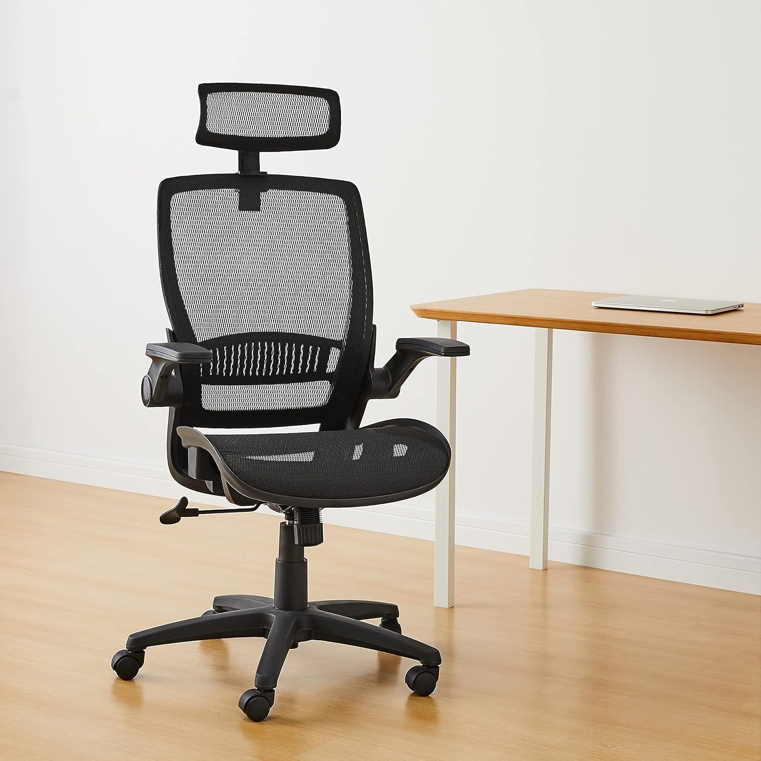 Ergonomic High Back Chair With Mesh Seat Flip Up Armrests