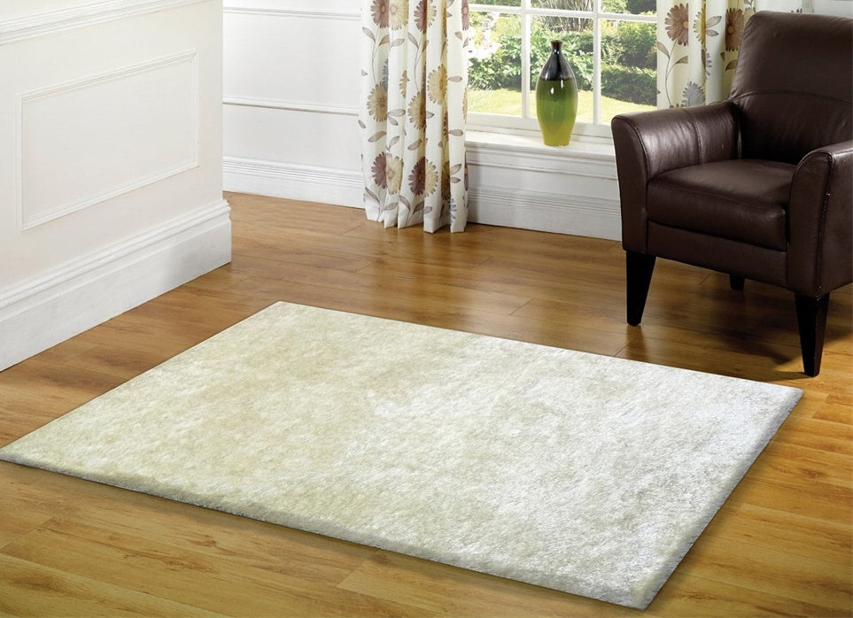 8' X 11' White Shag Hand Tufted Area Rug-5