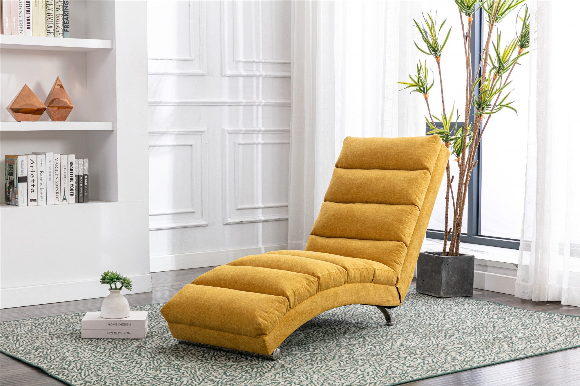 Linen Chaise Lounge Modern Message Chair-3