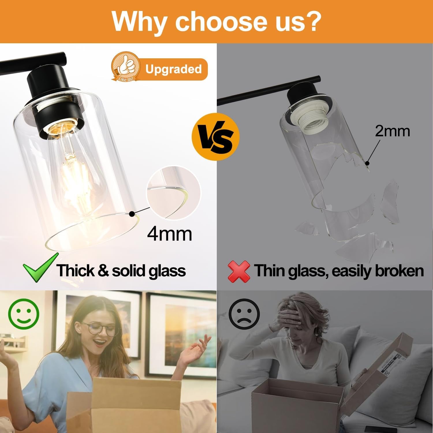 Brushed Gold Six Light Farmhouse Crystal Chandelier-4