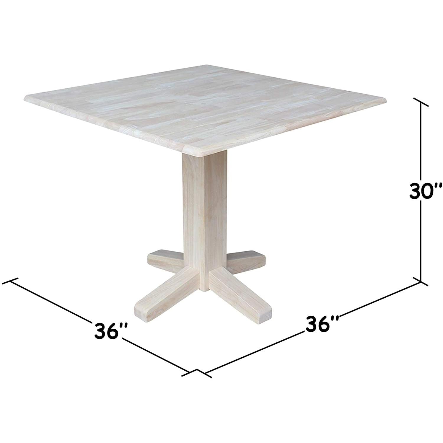 Square Dual Drop Leaf Dining Table With Butcher Block Top