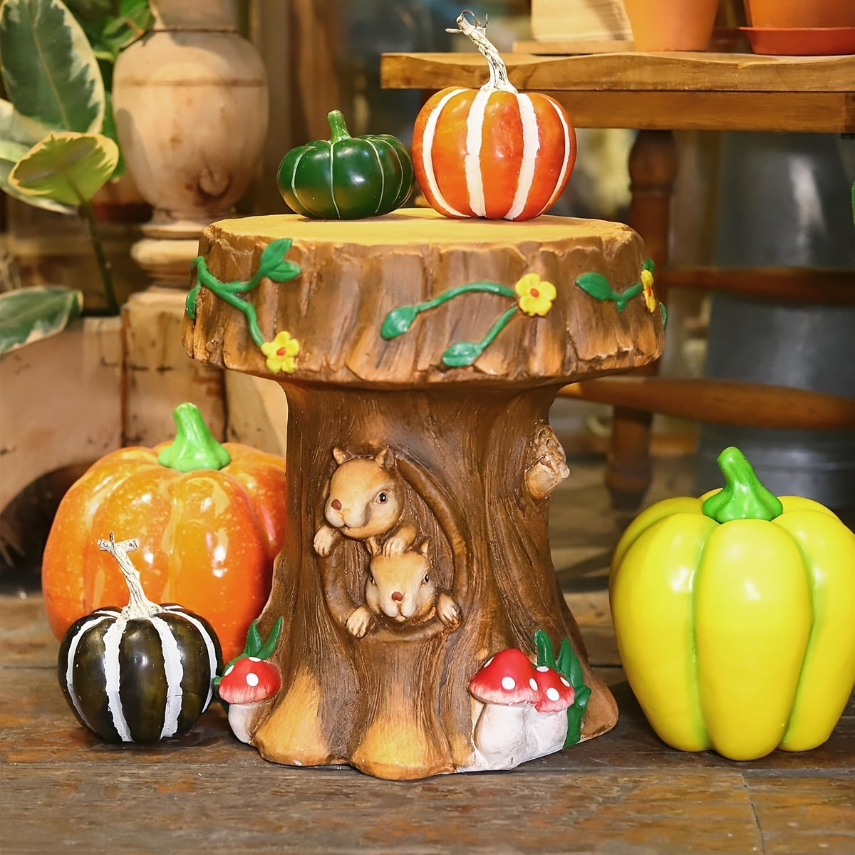 12.6" Resin Rabbit Garden Chair