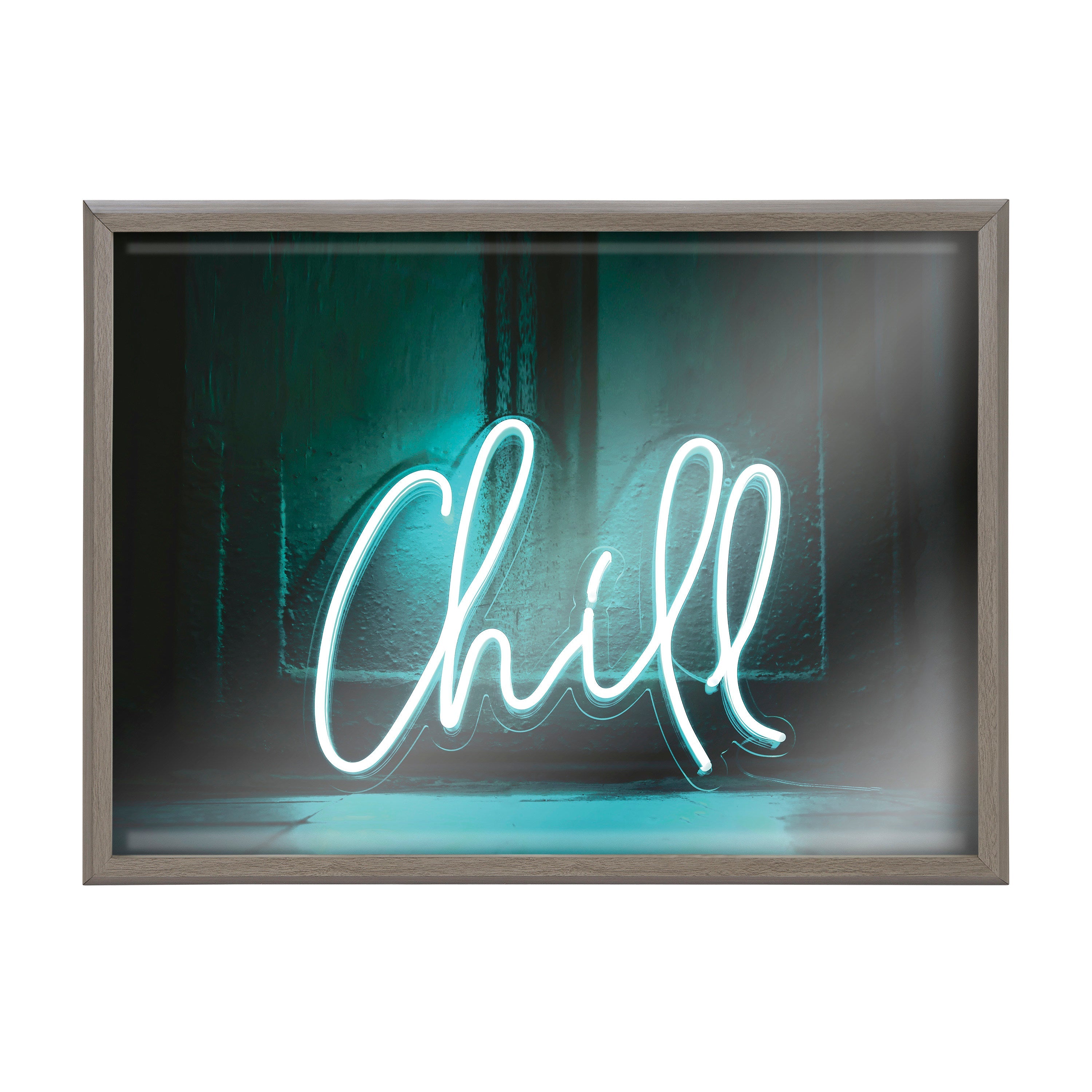 Blake Chill Neon Sign Framed Printed Glass by The Creative Bunch Studio