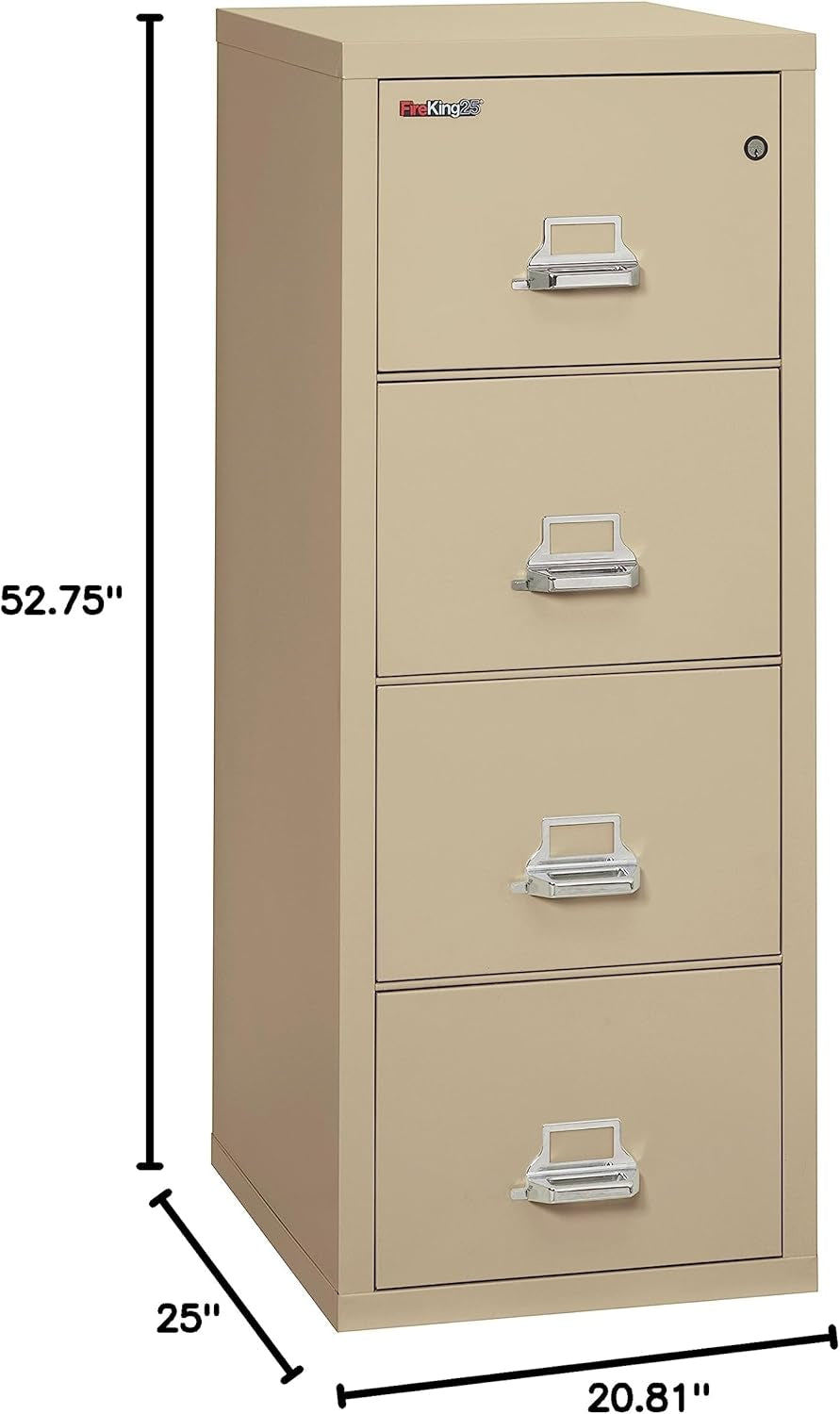 Parchment Four Drawer Fire Safe Legal File Cabinet UL 1 Hour