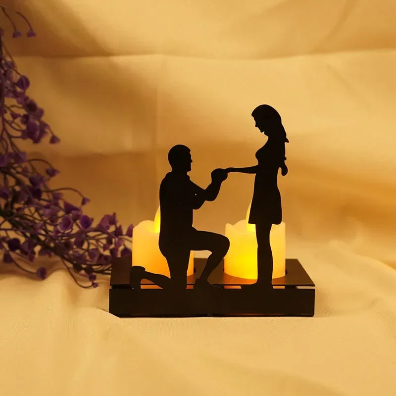 Romantic Couple Ornaments Creative Candlestick Room Decoration Accessories