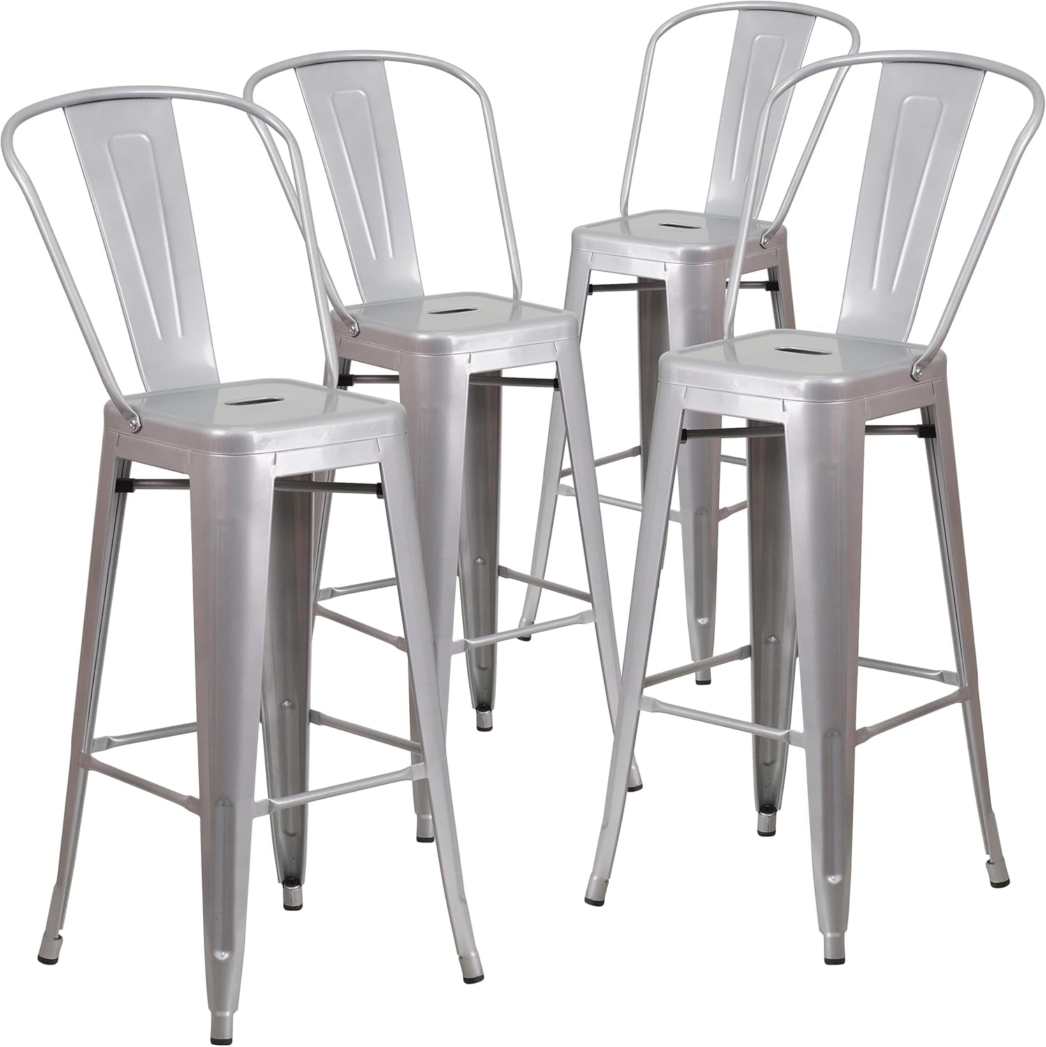 Commercial Grade Metal Barstool Set for Indoor Outdoor Use
