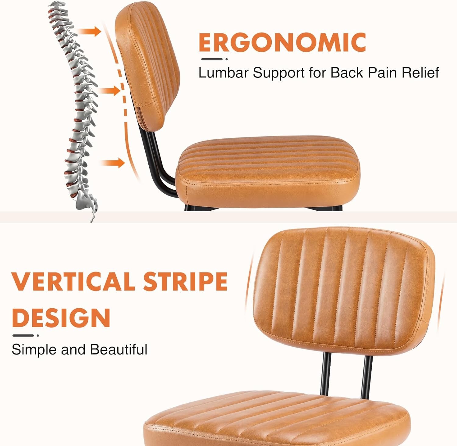 Mid Century Dining Chairs 6 Upholstered Brown Faux Leather