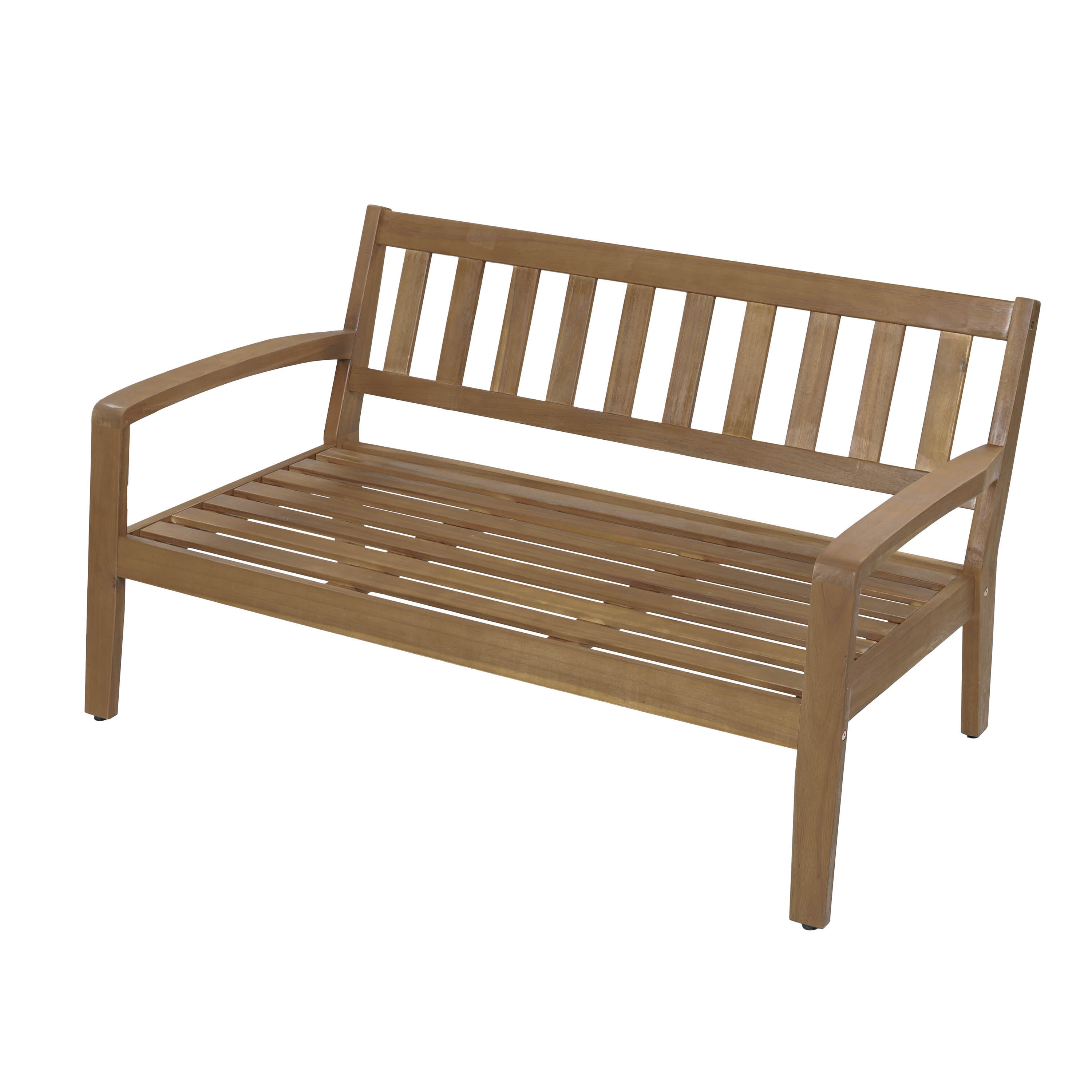 2-Piece Outdoor Gray Acacia Wood Conversation Set