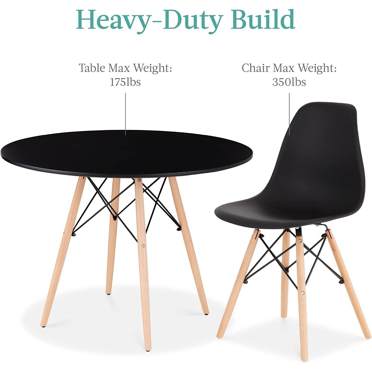 Five Piece Compact Table And Chair Set With Plastic Seats