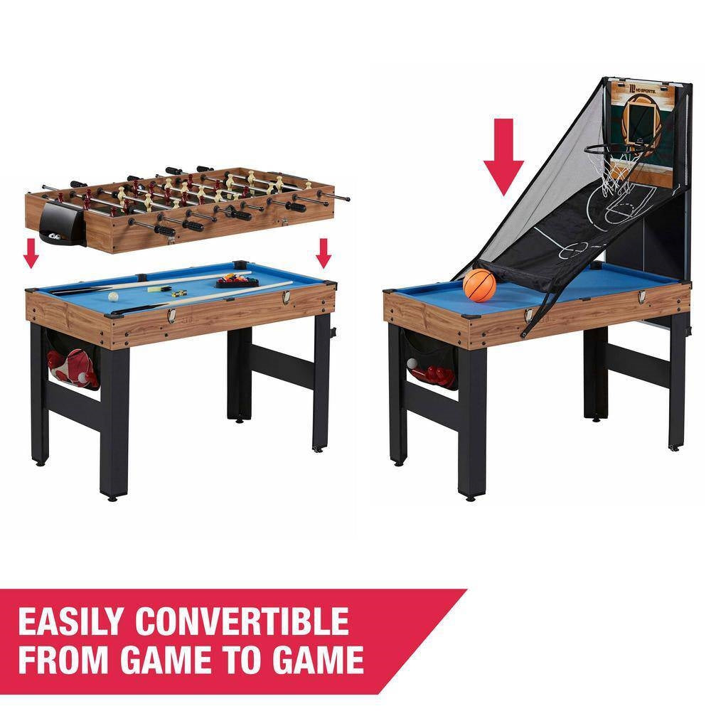 5-in-1 Game Table - Foosball Pool Basketball Ping Pong and Slide Hockey-2