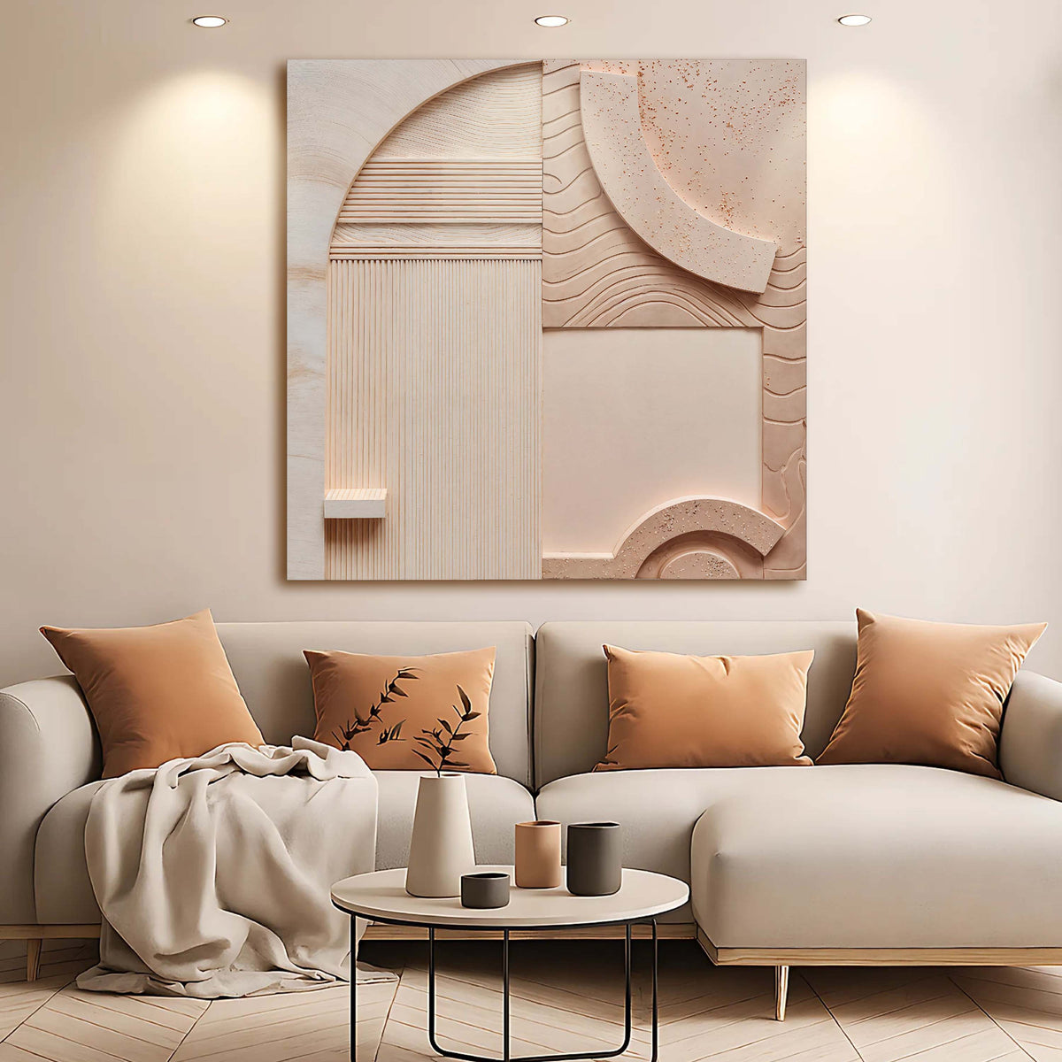 Minimalist Peach Clay Wall Art