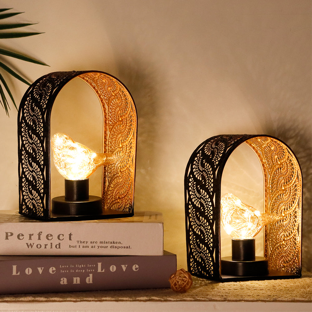 7"H Set of 2 Bird Cage Wall Sconces Battery Operated-1