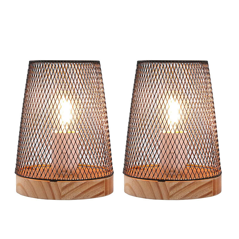 7.5''High Battery Powered Metal Mesh Table Lamp（Set of 2）-4