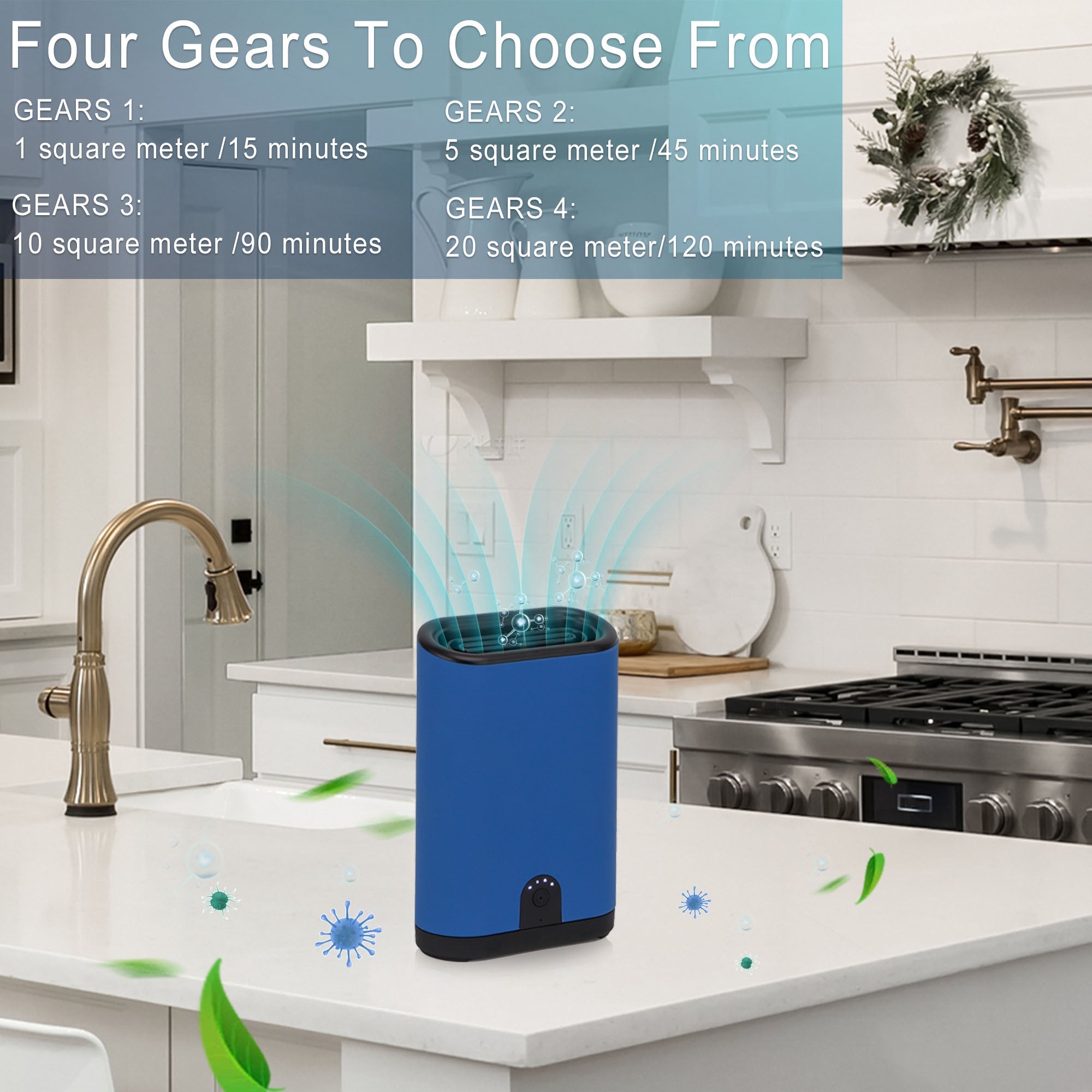 Ozone Generator Portable Air Ionizers Odor Eliminator with 5000mAh Battery Rechargeable Air Purifier Ozone Air Freshener for Home Cars Kitchen Bedroom Office Pet & cigarette odor-4