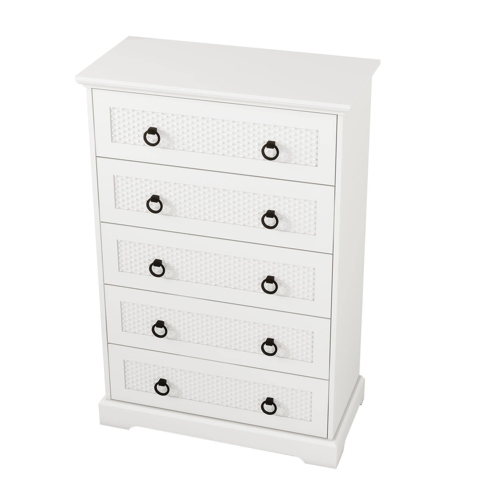 Modern 5-Drawer Dresser – 31.5" Wide Farmhouse Chest for Bedroom, Living Room, Entryway – White Tall Storage Cabinet