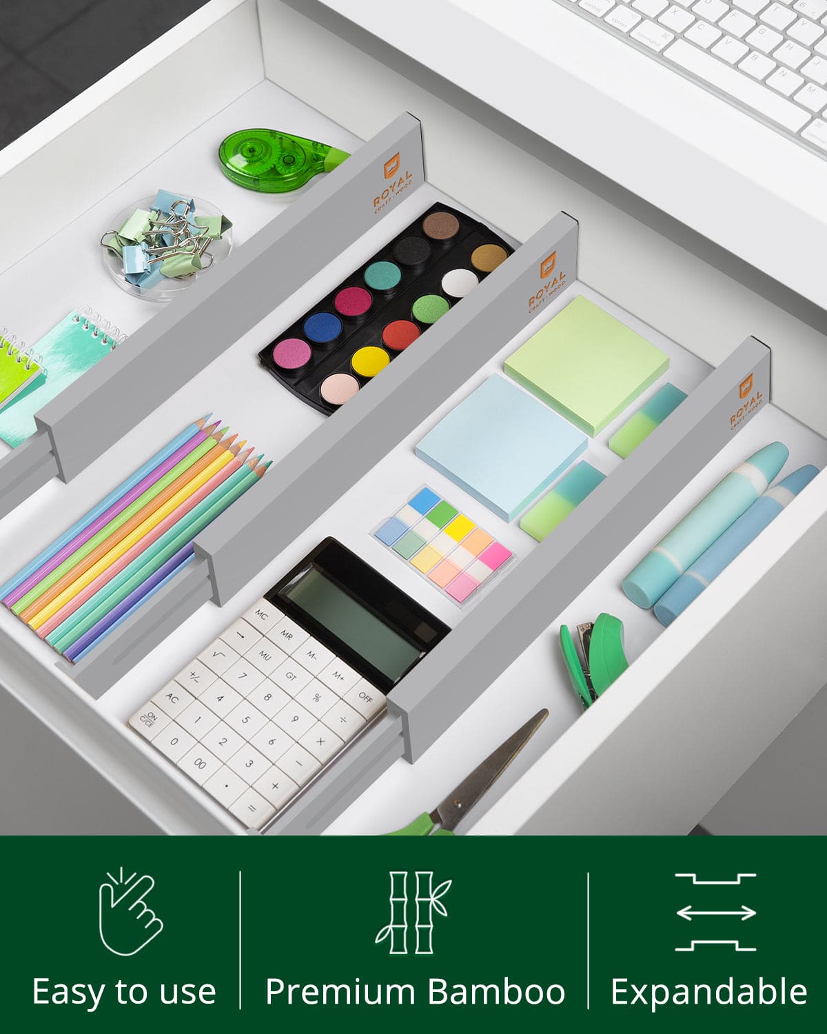 Drawer Dividers 22”, Gray