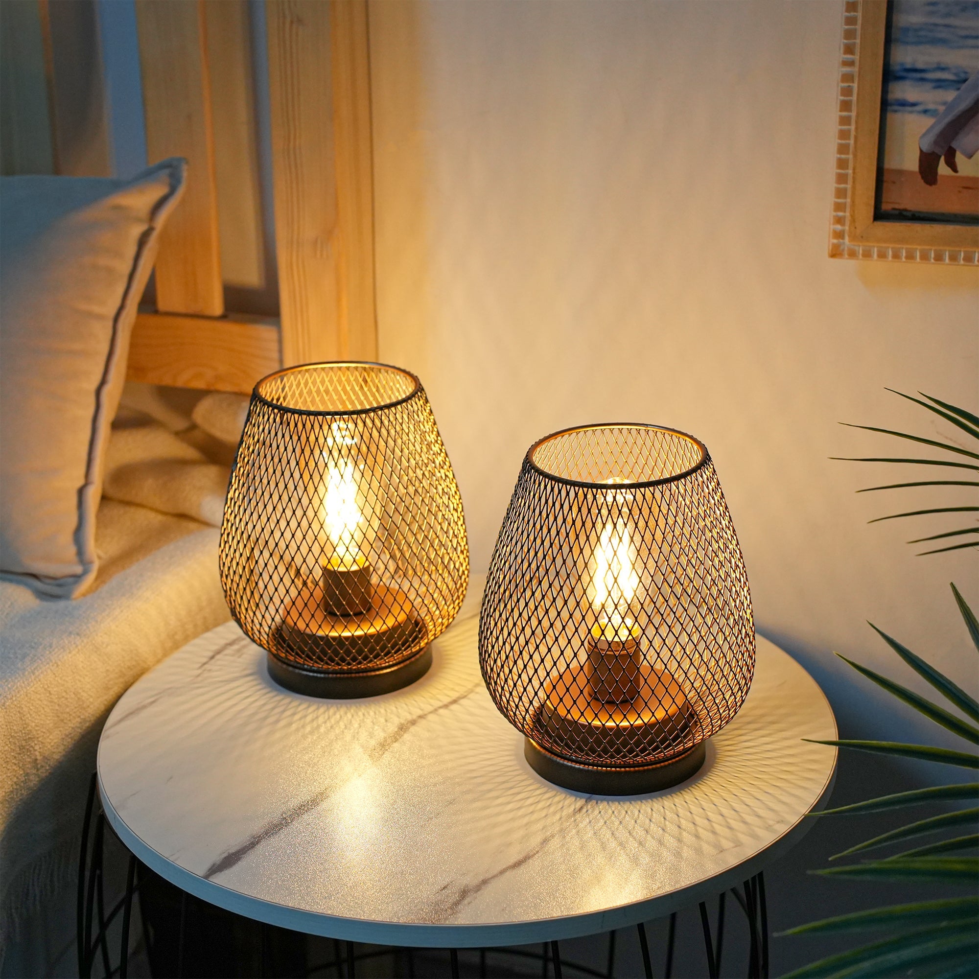 6.7" Tall Battery Powered Lamp Set of 2 Outdoor Table Lamp-3