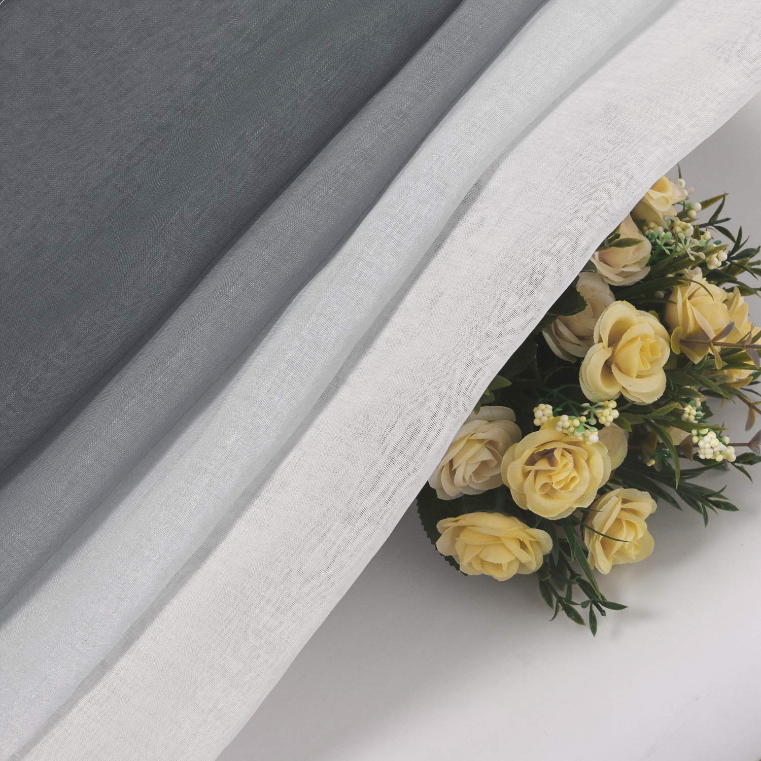 Custom Curtains: Ombre Sheer Curtains, Set of 2 Panels-4