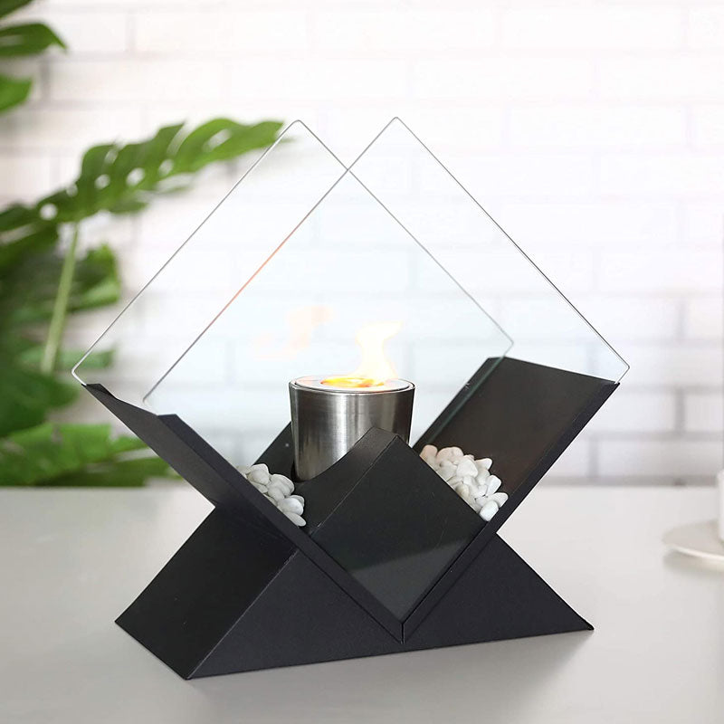 14.5 Inch Tall Portable Tabletop Fireplace | Elevated Bio-Ethanol Fire Bowl for Indoor & Outdoor Decor | Ventless Dancing Flame-3