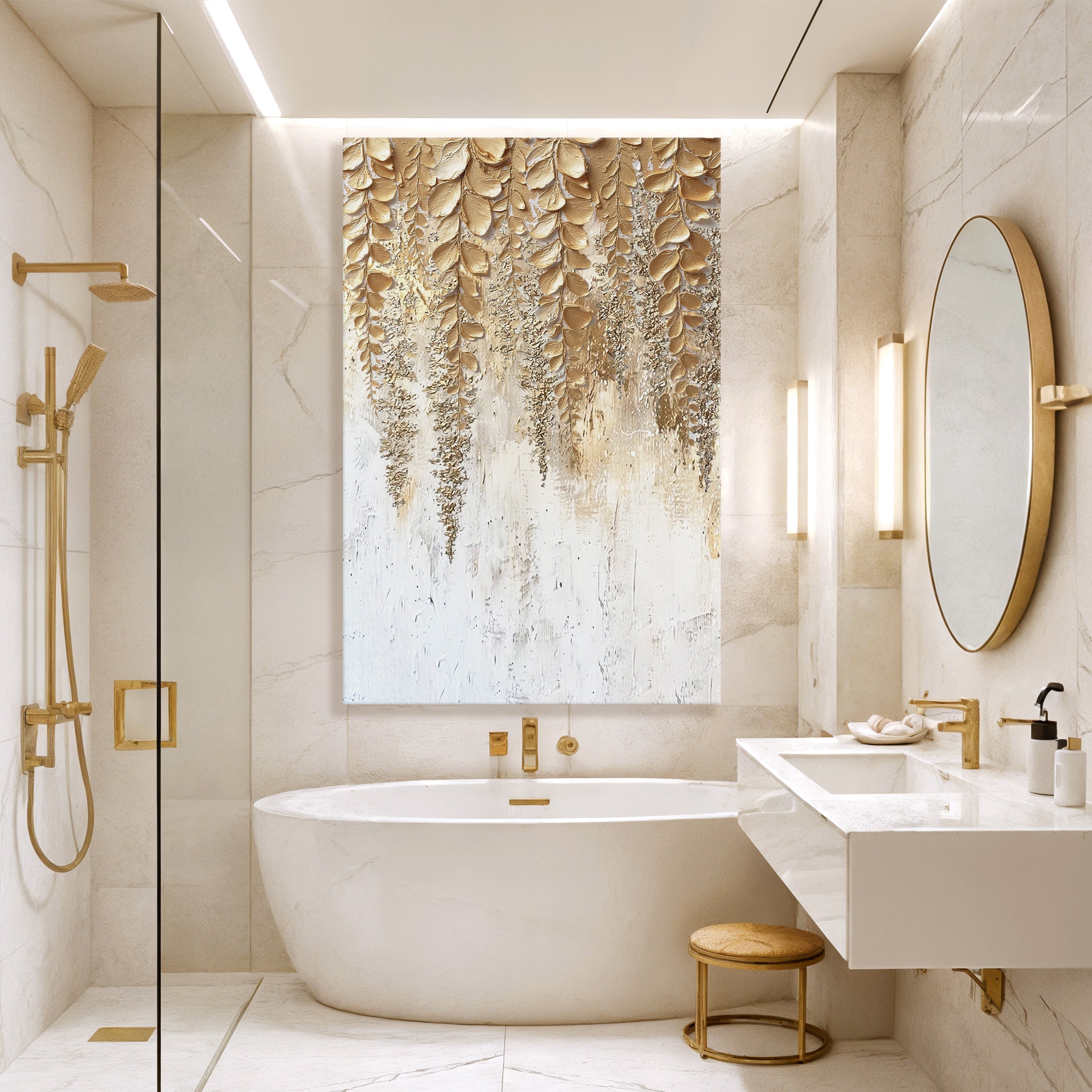 Golden Wisteria Wall Art