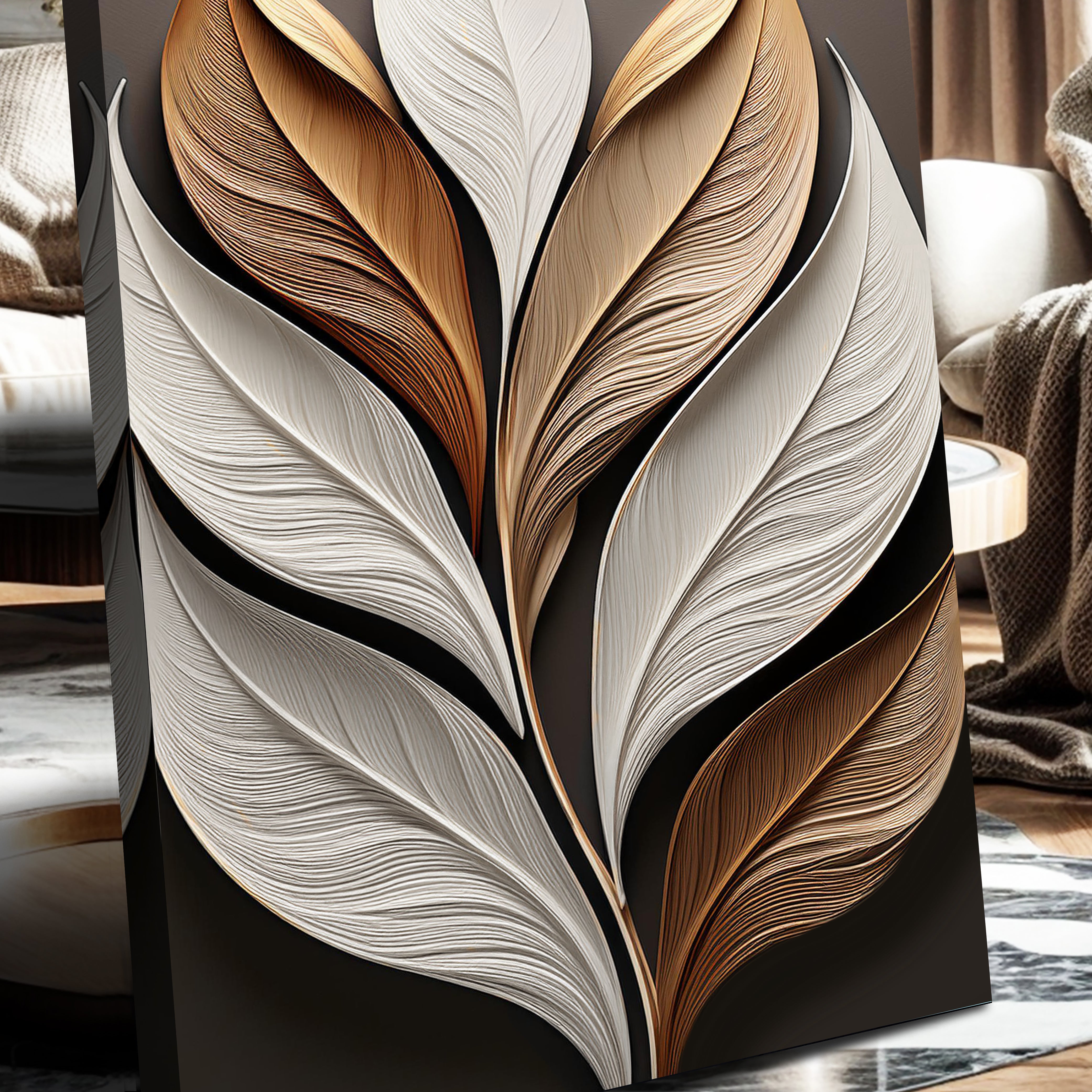 Elegant 3D Leaf Wall Art
