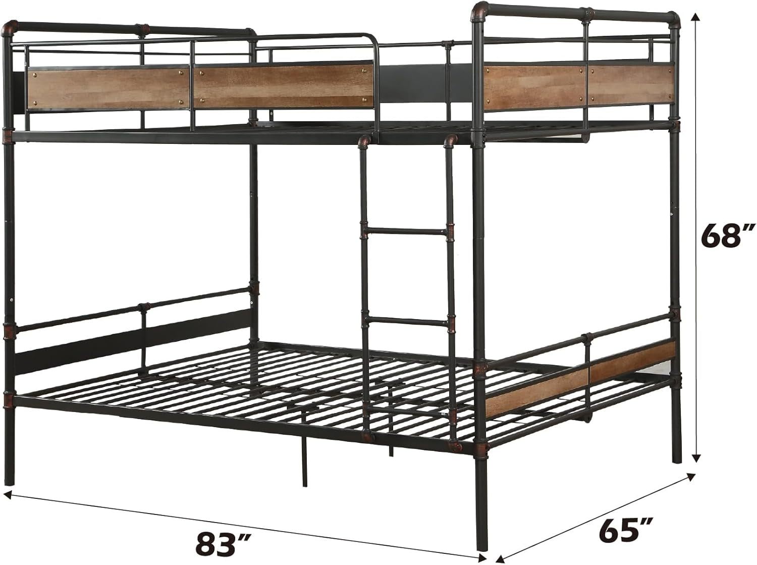 Brantley II Queen Over Queen Metal Bunk Bed Sandy Black