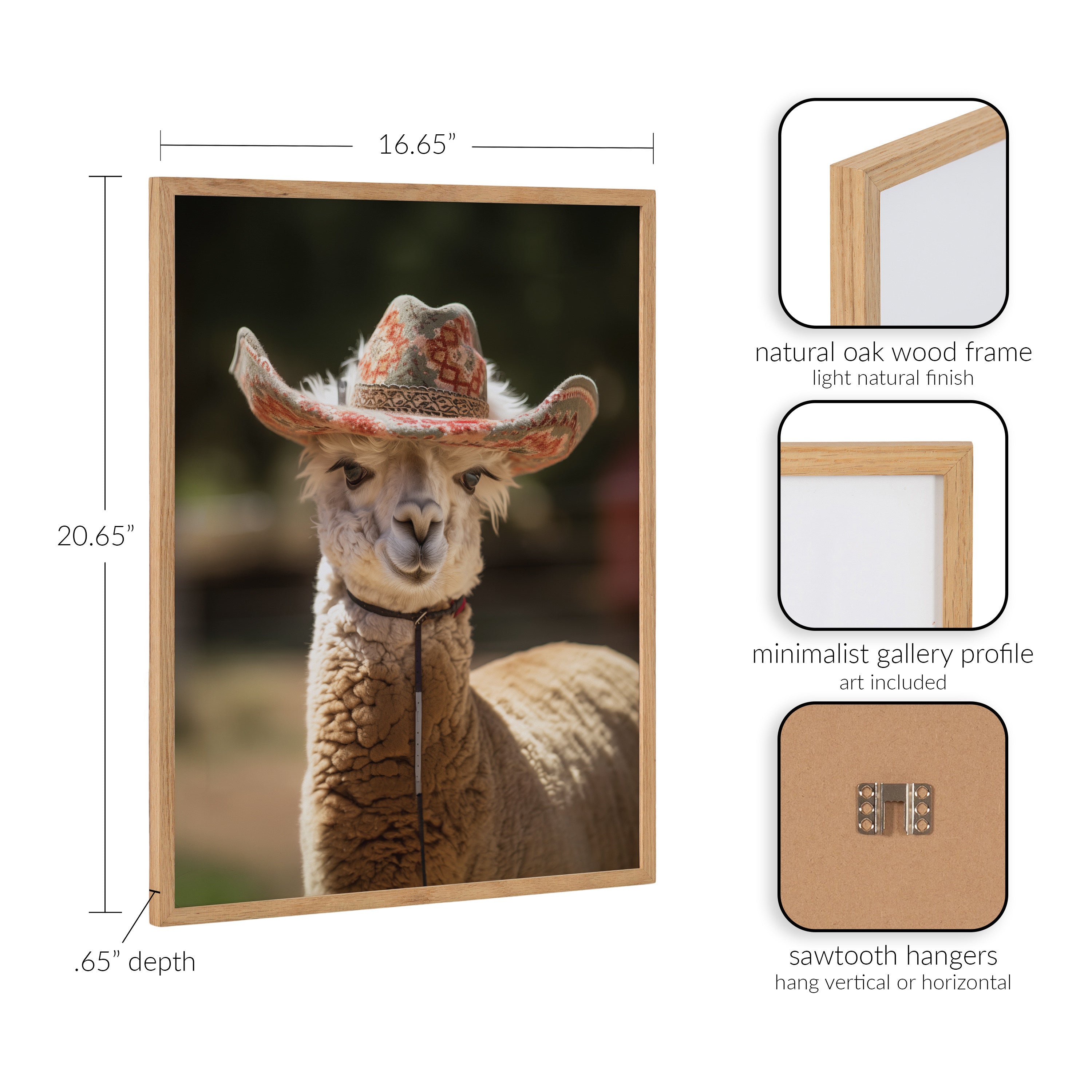 Gallery Boho Llama Alpaca Wearing A Western Cowgirl Hat Print by The Creative Bunch Studio