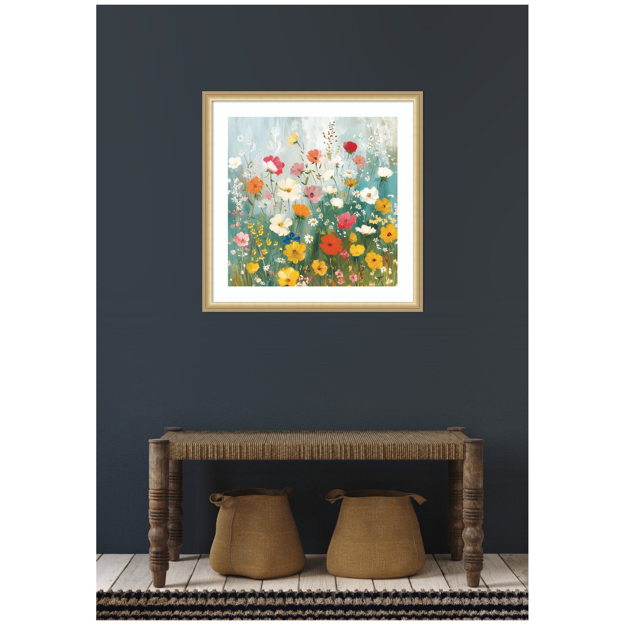 Framed Art Boho Wildflower Garden by The Creative Bunch Studio